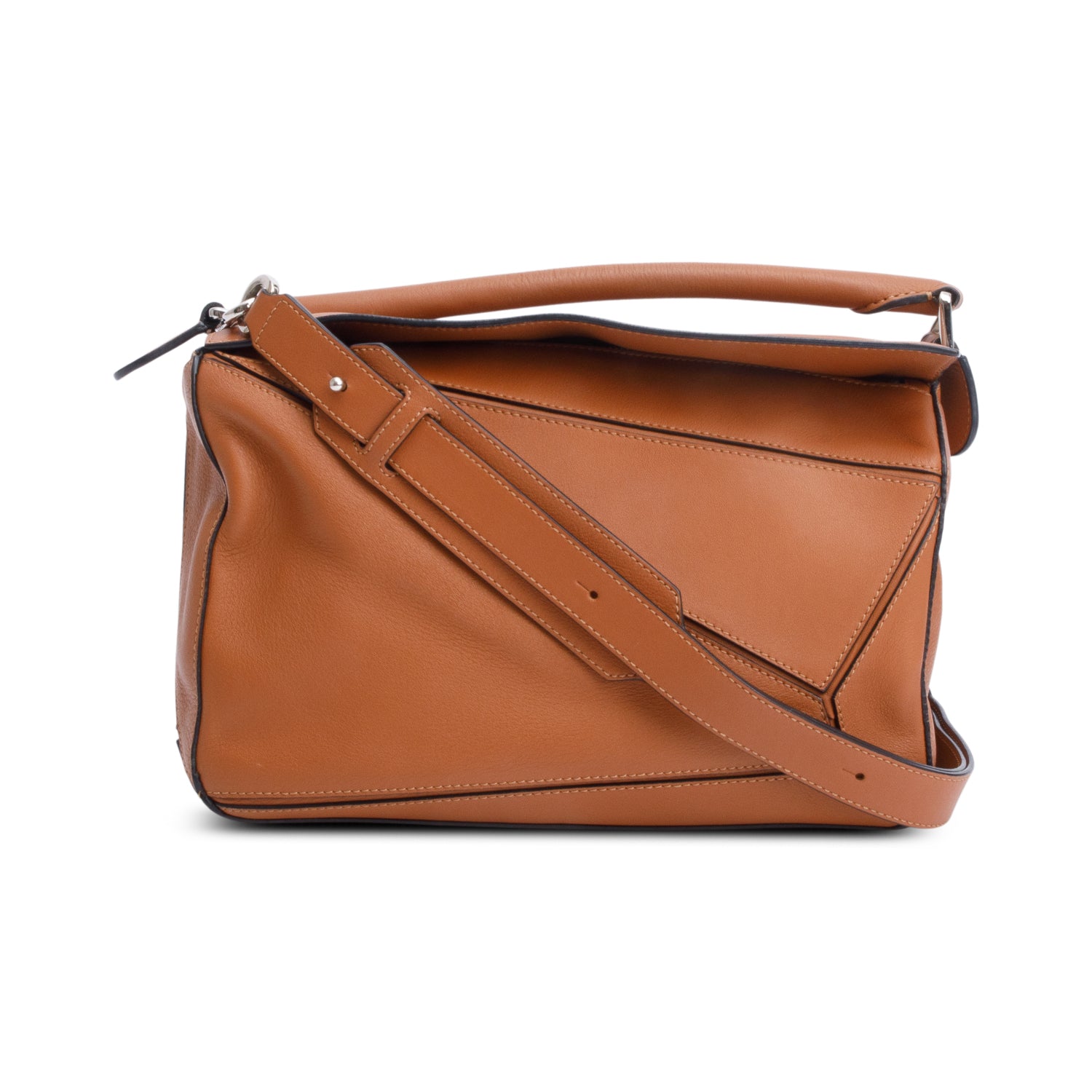Loewe Tan Classic Calfskin Leather Medium Puzzle Edge Bag
