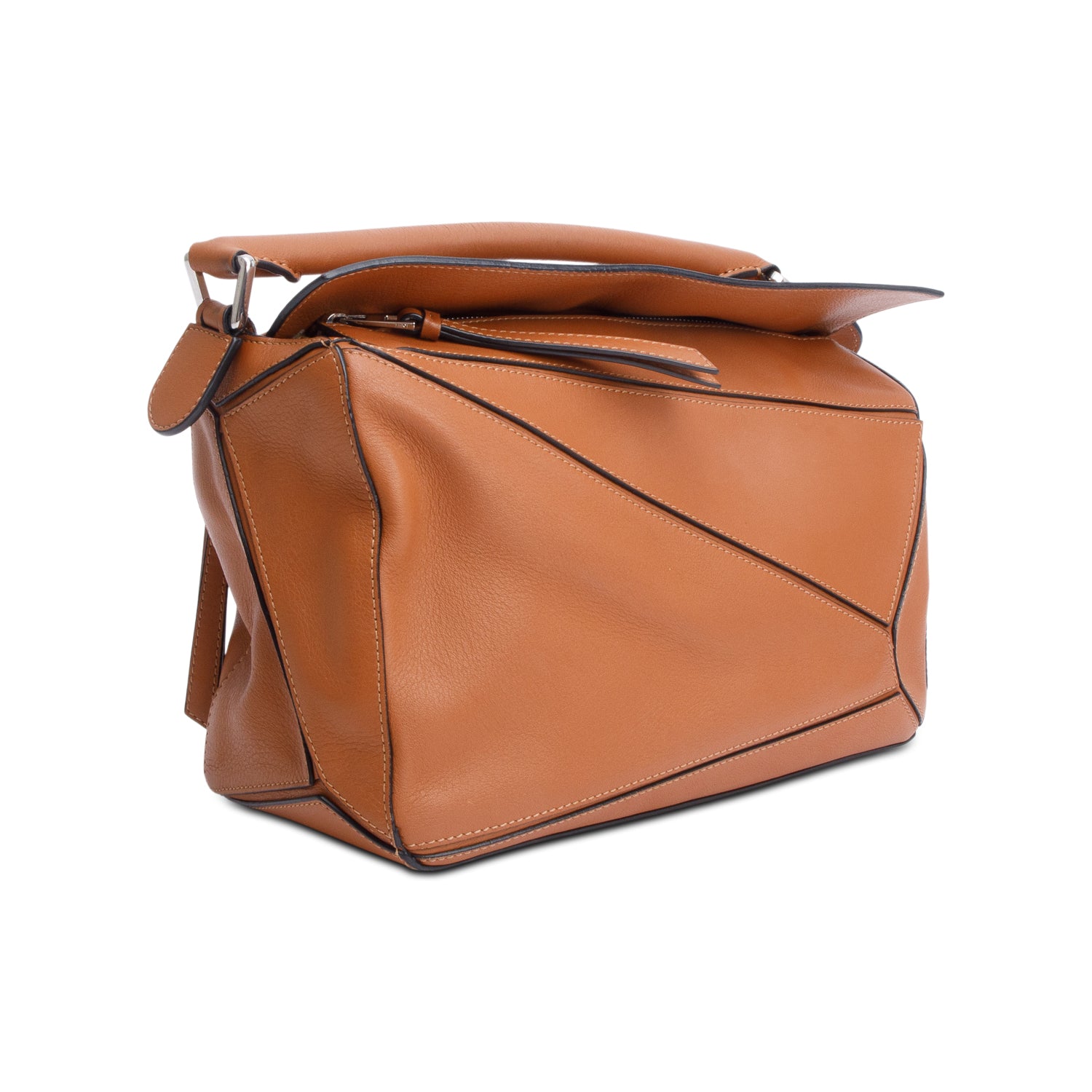 Loewe Tan Classic Calfskin Leather Medium Puzzle Edge Bag