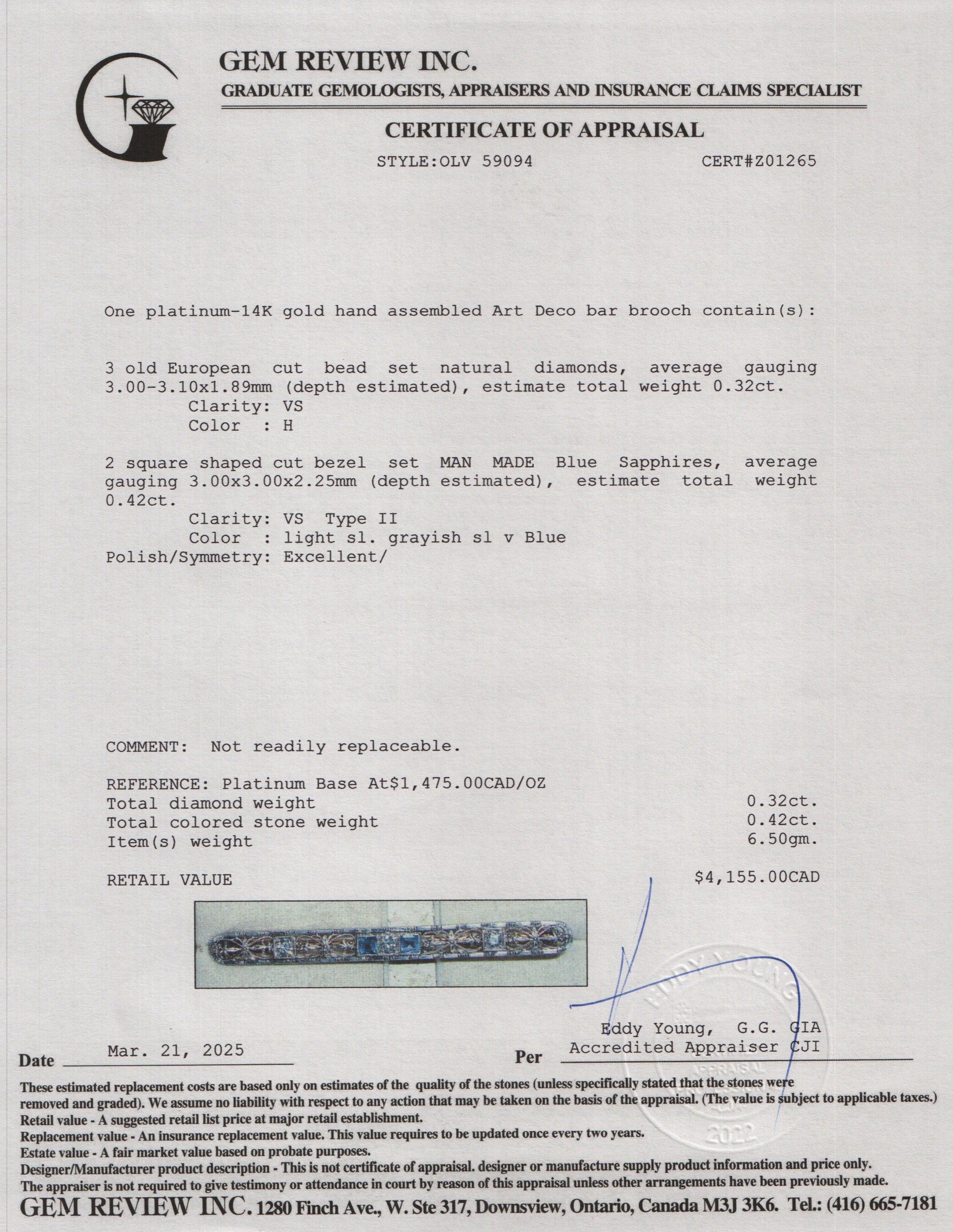 Antique Platinum & 14k Yellow Gold Diamond Art Deco Bar Brooch