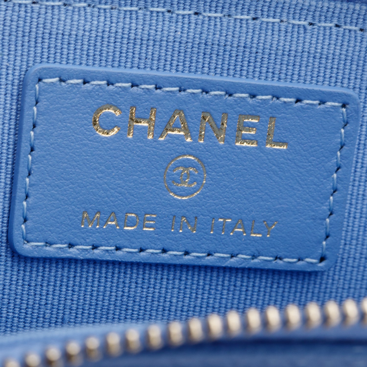 Chanel 2024 Blue Quilted Caviar Leather Classic Zipped Card Holder w/ Box & Receipt