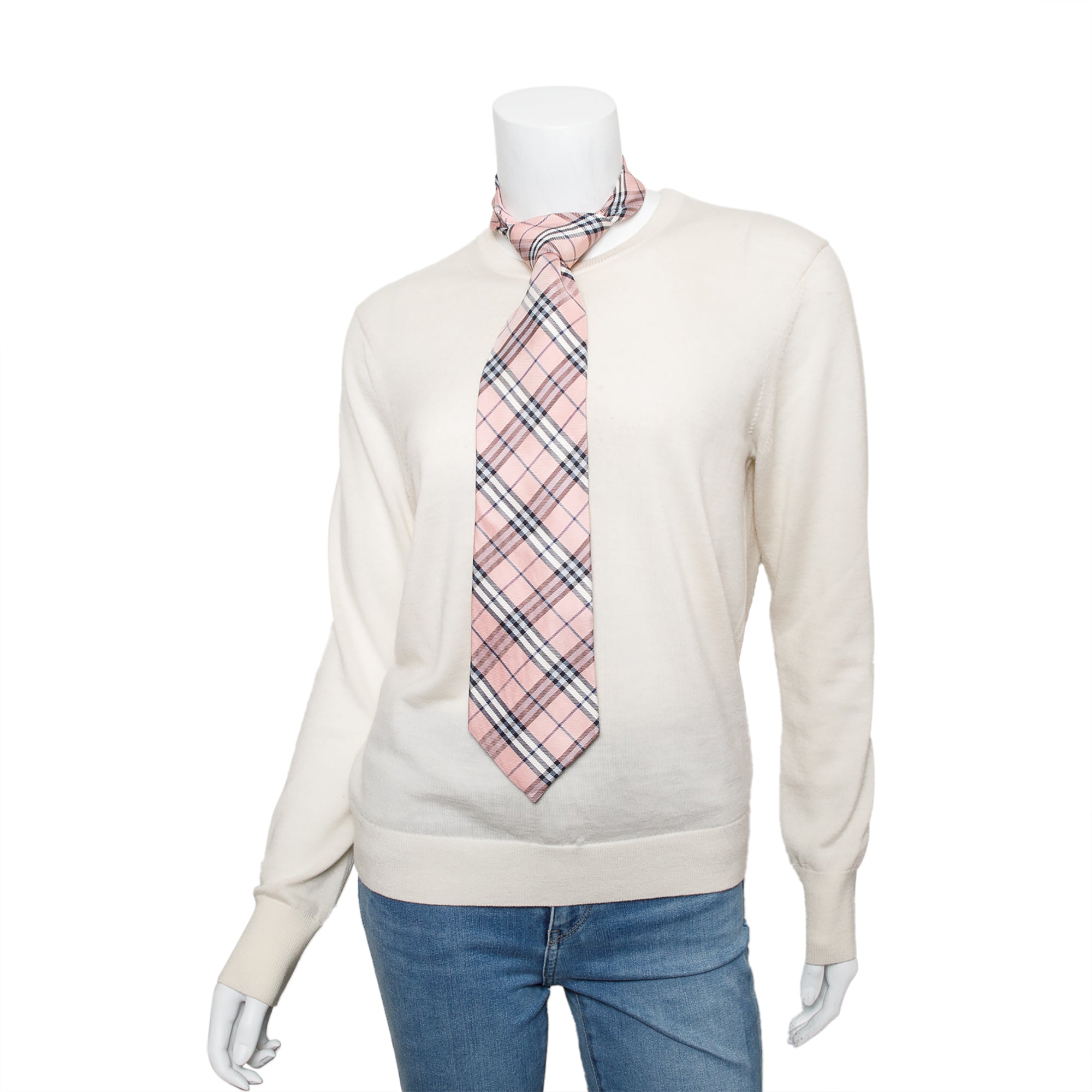 Burberry Pink Vintage Check Silk Tie