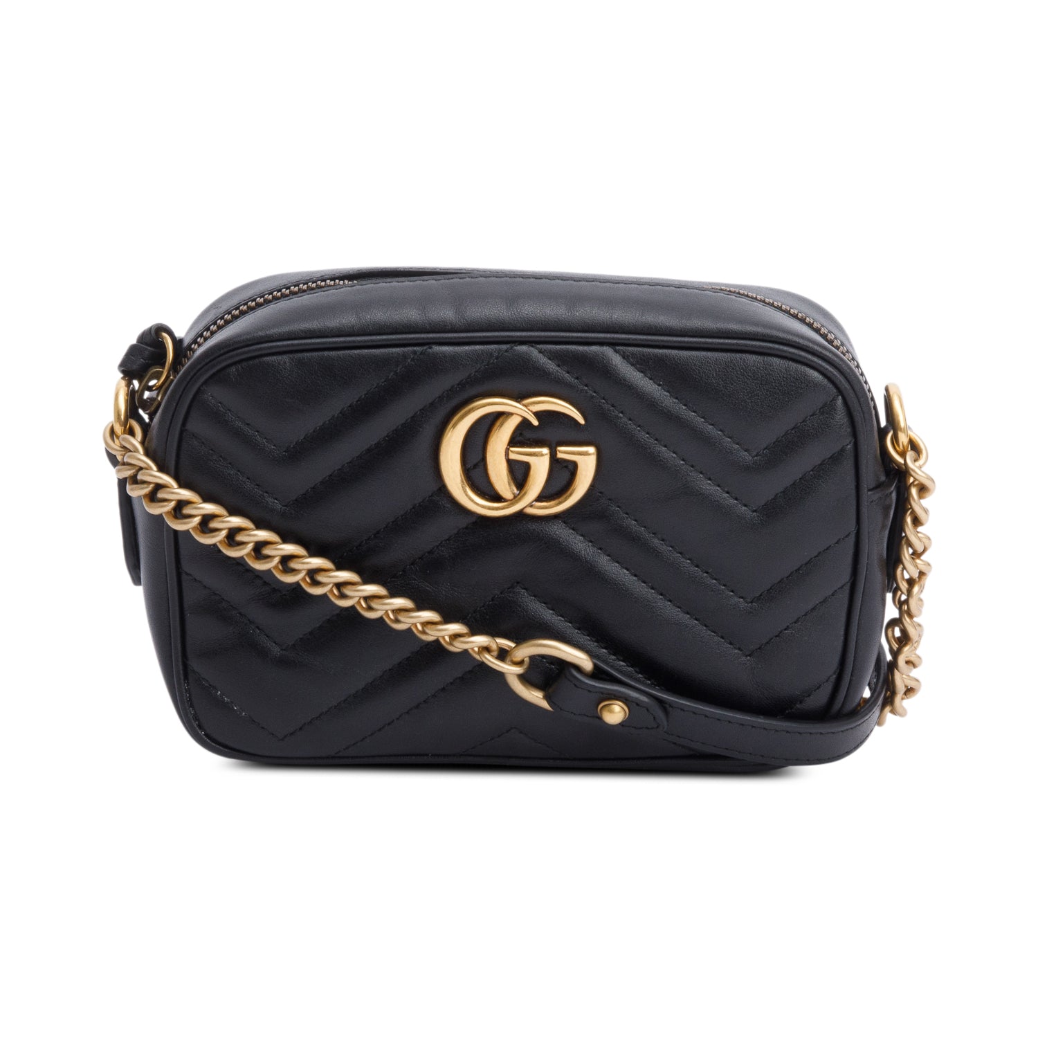 Gucci Black GG Marmont Matelasse Mini Shoulder Bag