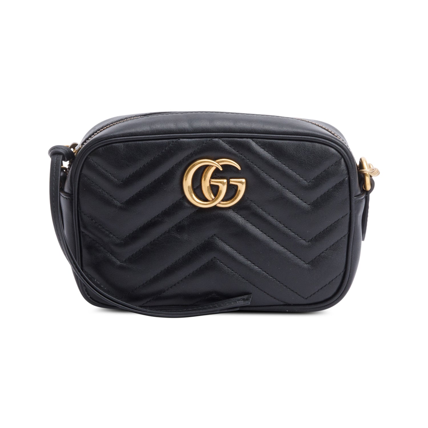 Gucci Black GG Marmont Matelasse Mini Shoulder Bag