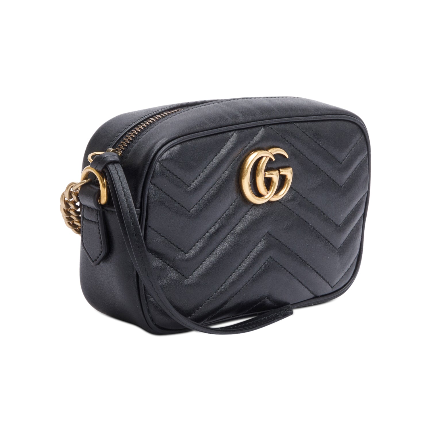 Gucci Black GG Marmont Matelasse Mini Shoulder Bag