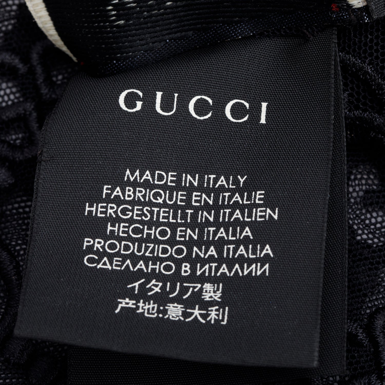 Gucci Black GG Embroidered Tulle Gloves, Size M
