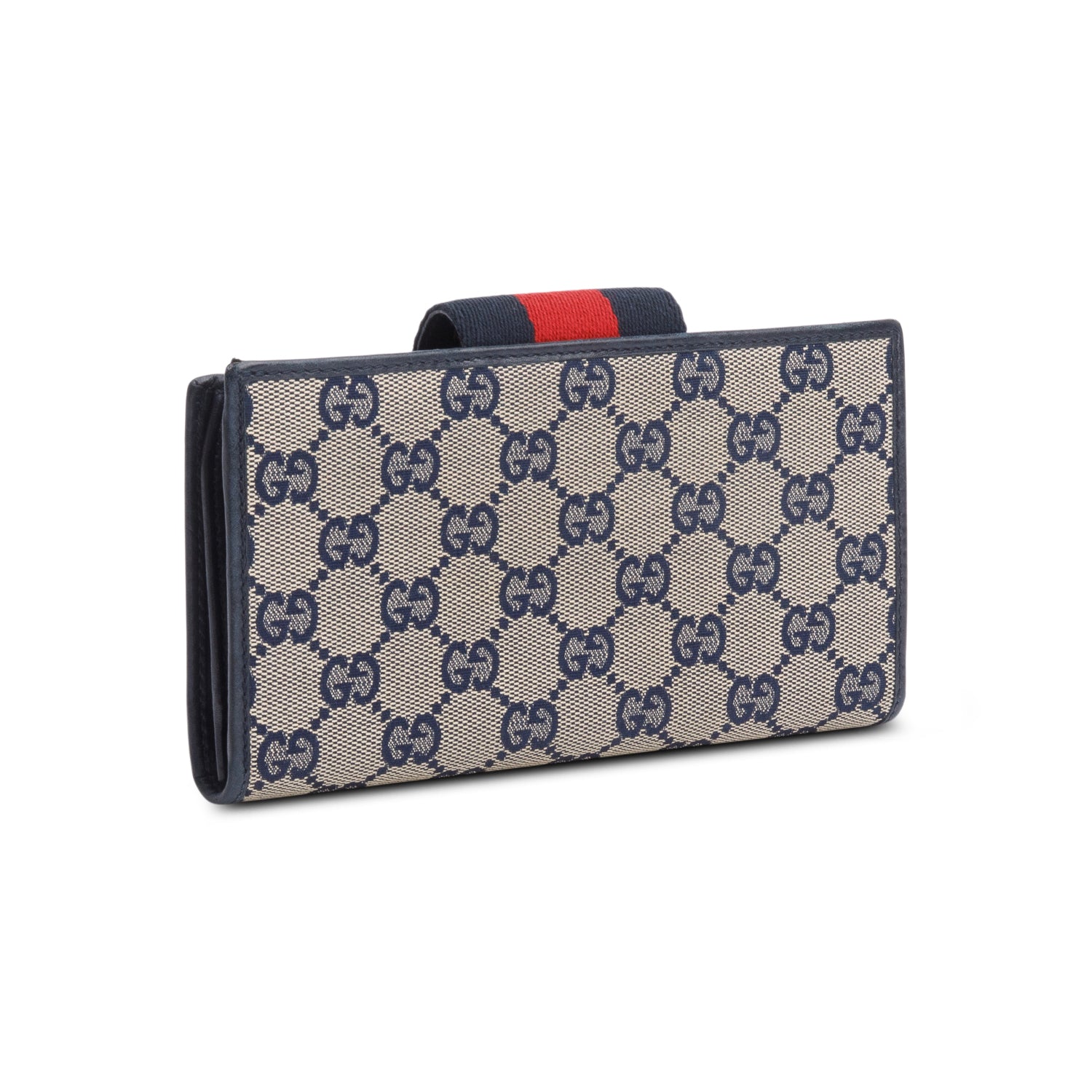 Balenciaga Grey GG Canvas Web Continental Wallet