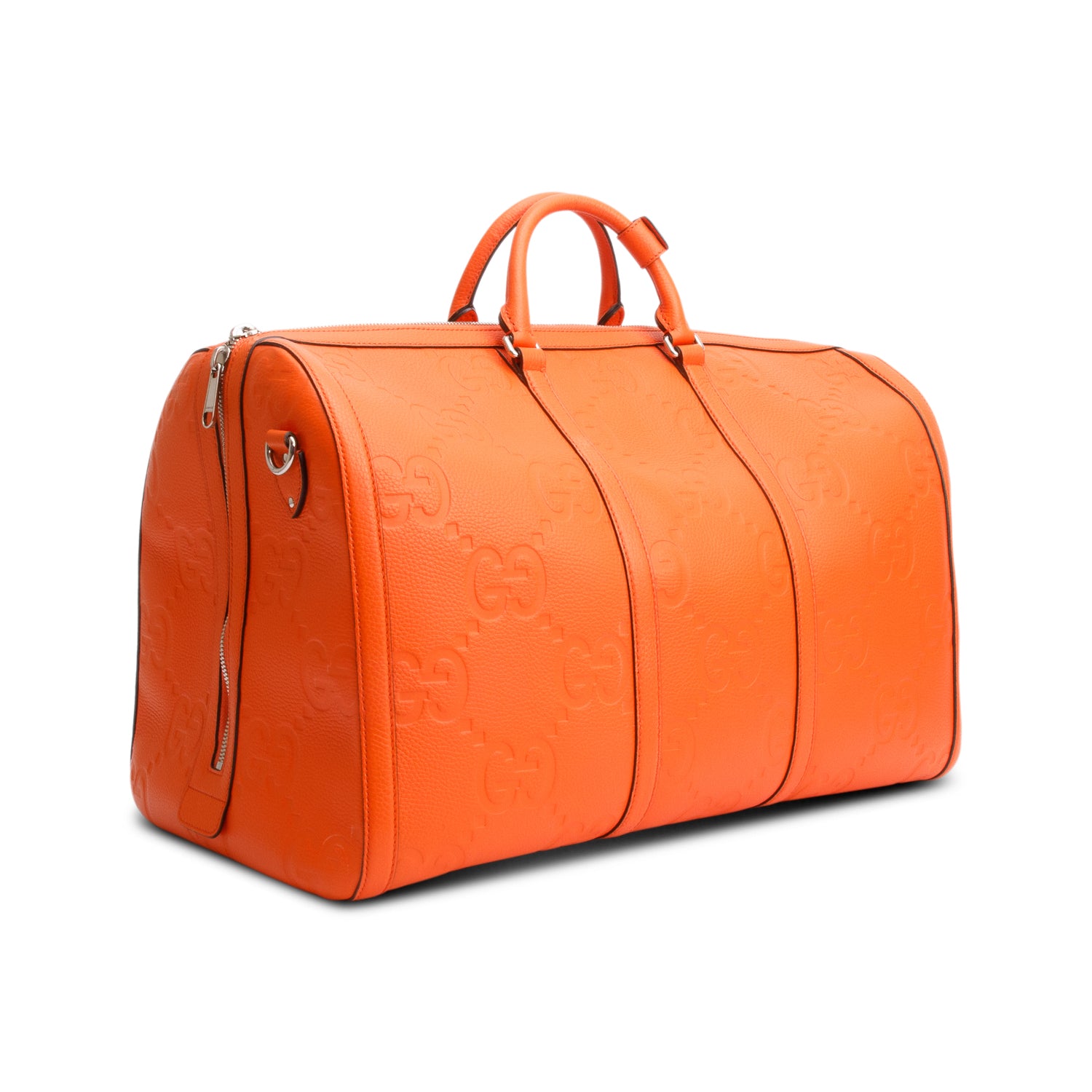 Gucci Orange Jumbo GG Leather Large Duffle Bag w/ Strap