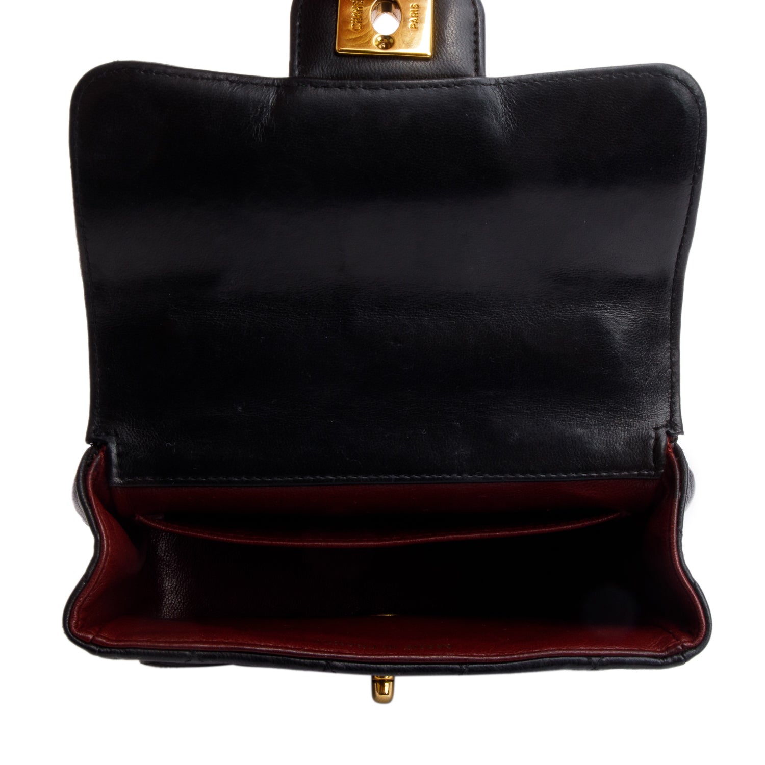 Chanel Vintage Black Quilted Lambskin Leather Mini Kelly Flap Handle Bag