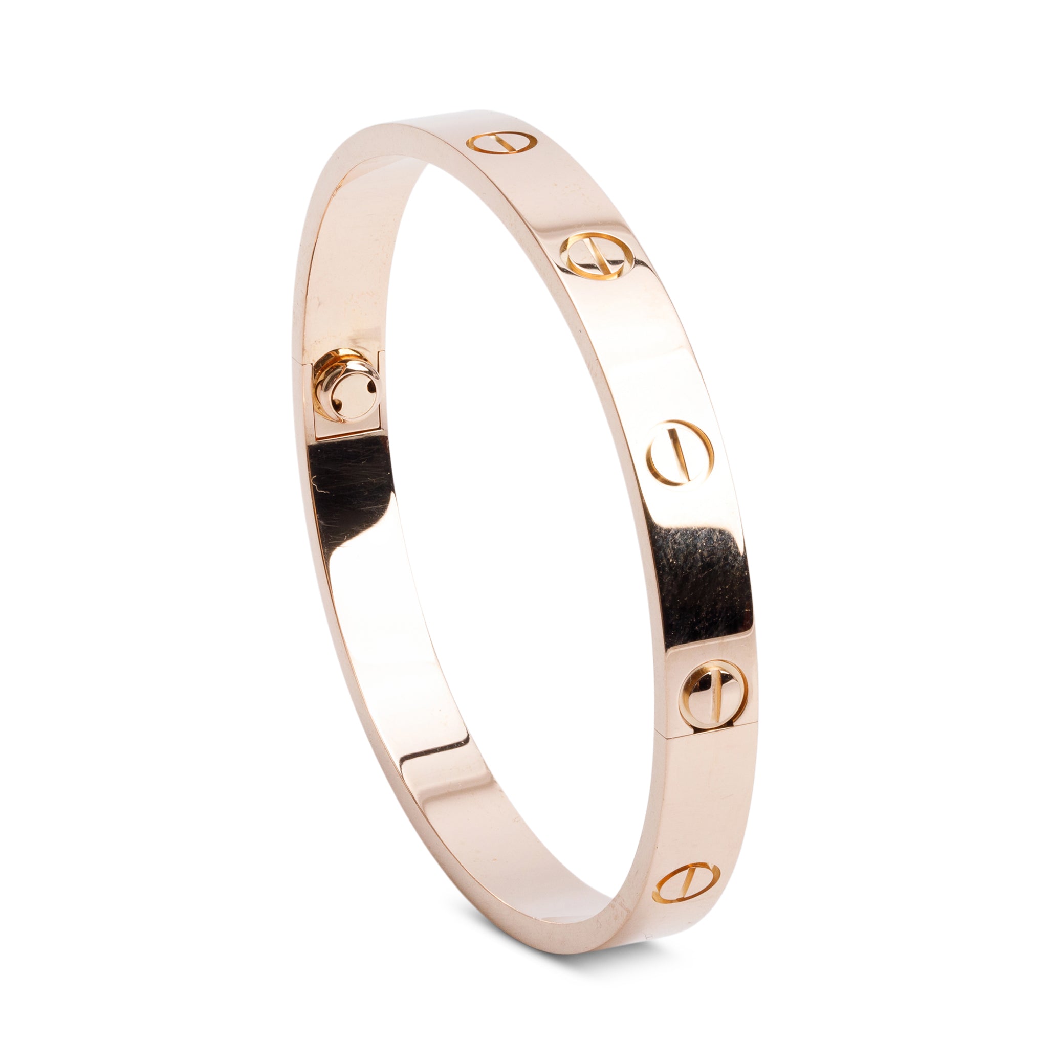 Cartier 18k Rose Gold Love Bracelet, Size 17 w/ Box & Certificate