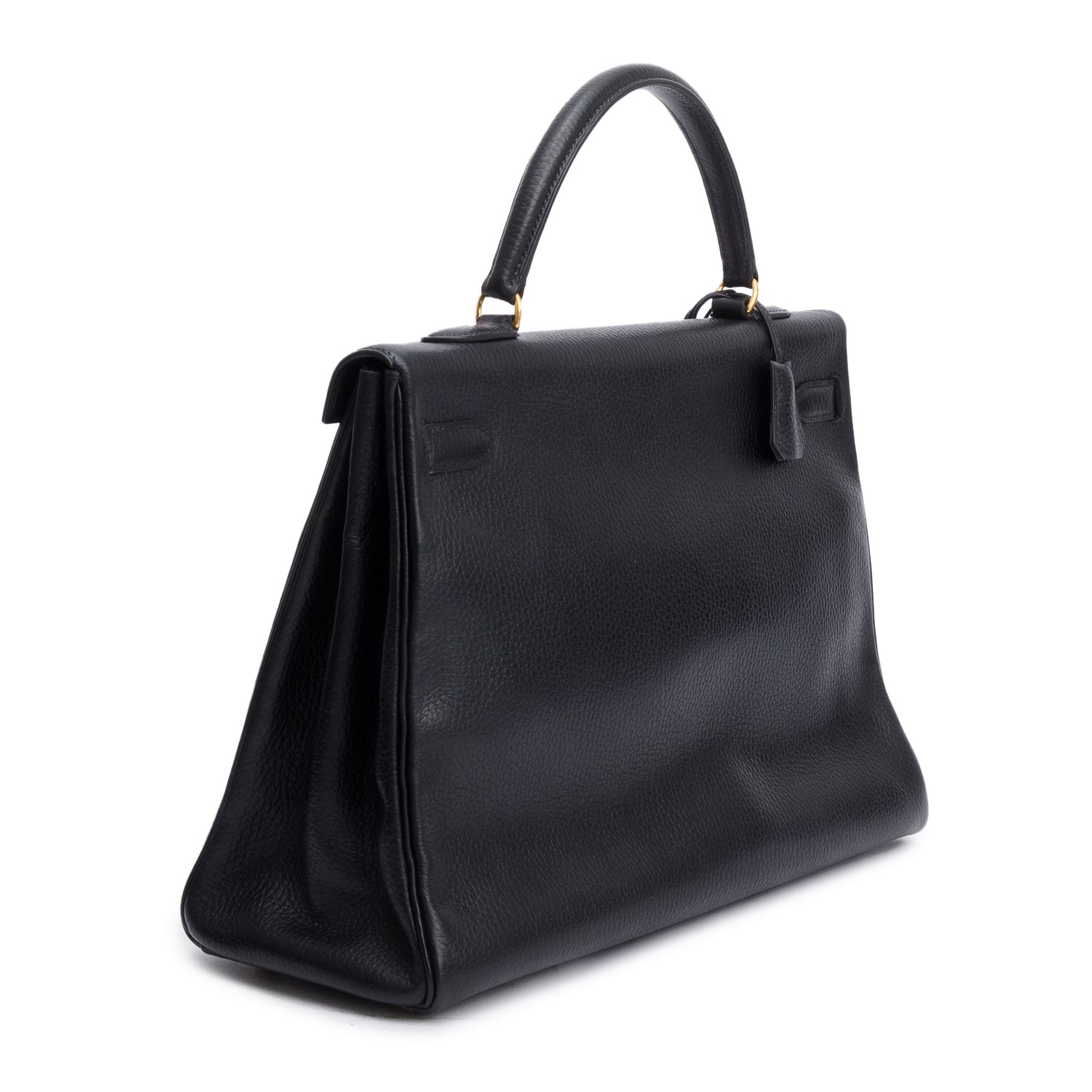 Hermes Black Noir Togo Kelly Retourne 35 w/ Strap