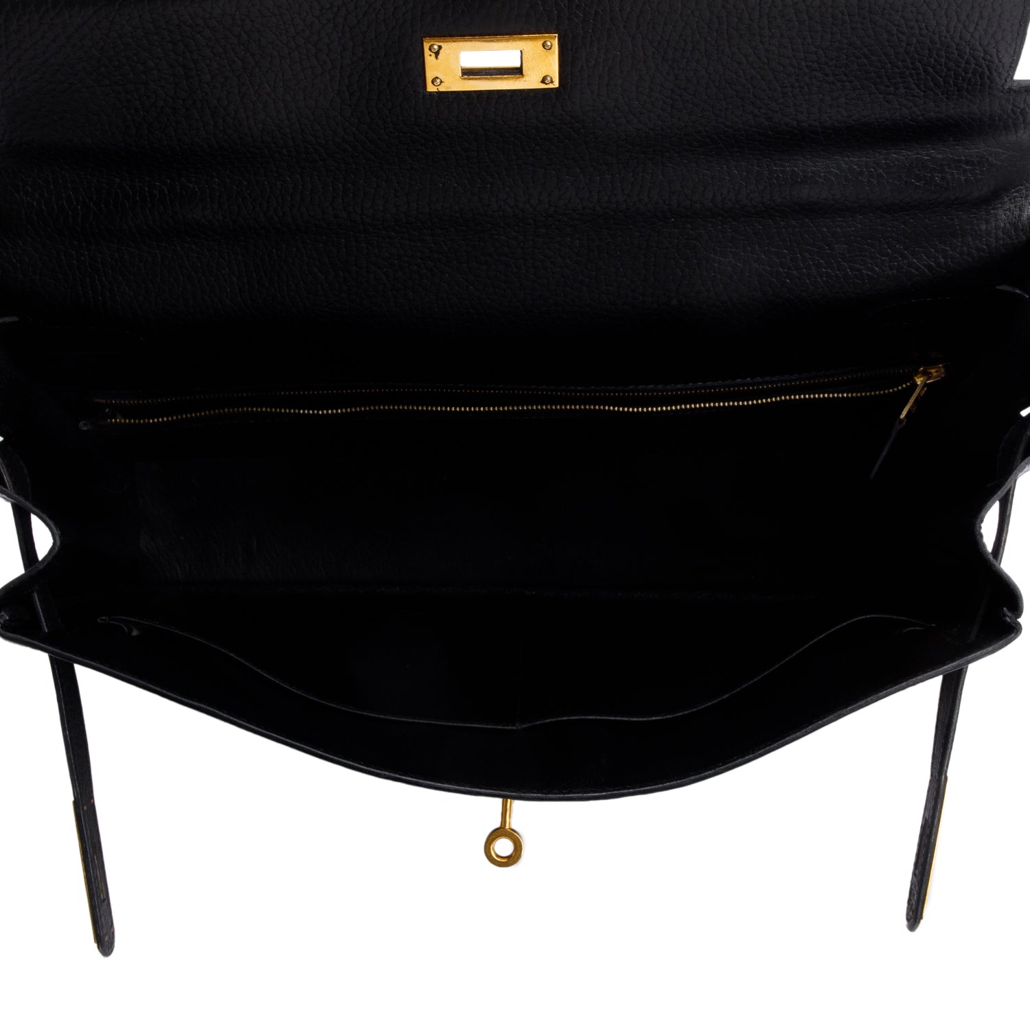 Hermes Black Noir Togo Kelly Retourne 35 w/ Strap