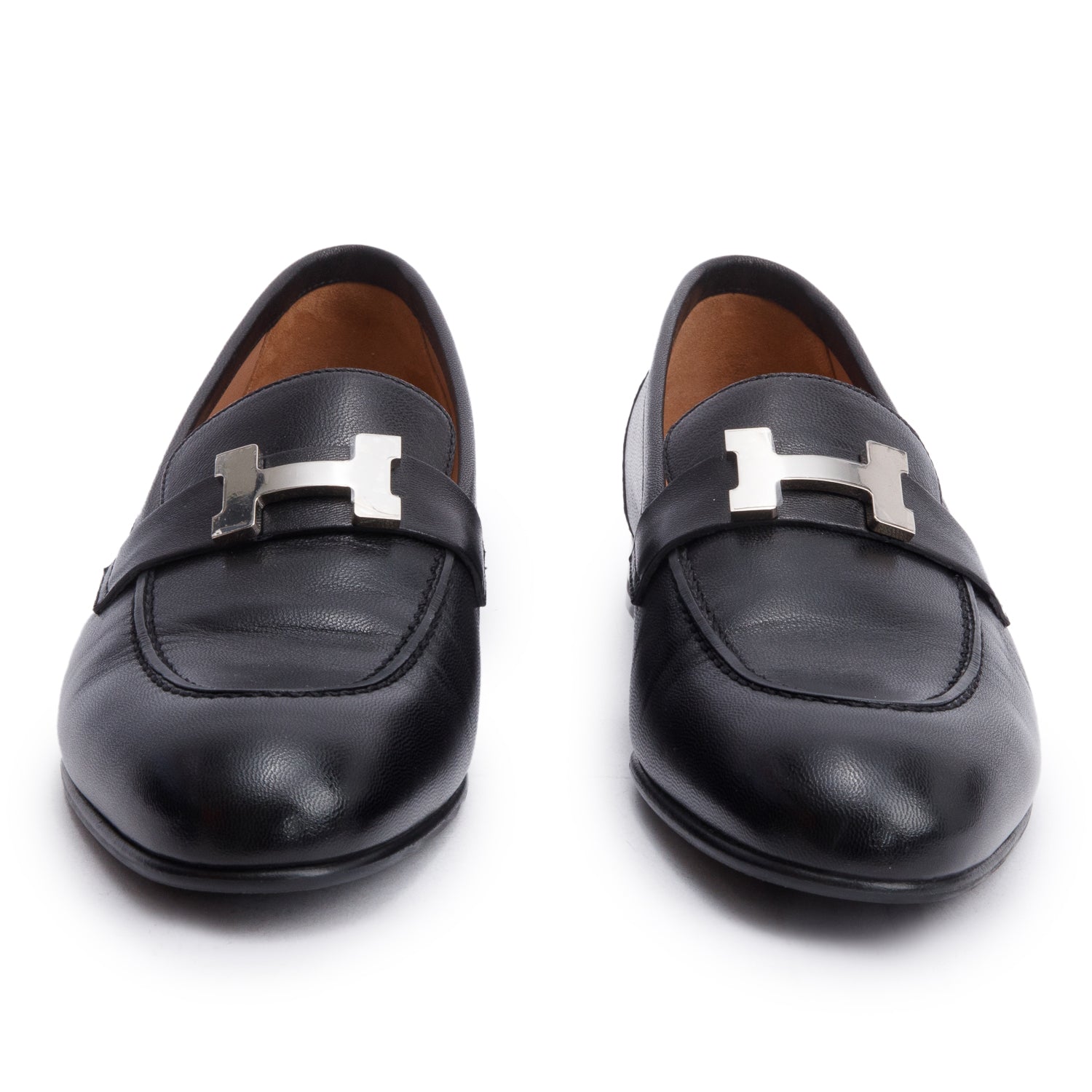 Hermes Noir Chevre Thor Leather Mocassins Paris Loafer, Size 39 w/ Box