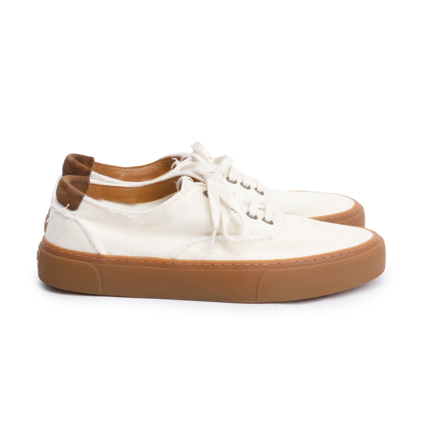 Saint Laurent White Distressed Venice Sneakers, Size 38 w/ Box