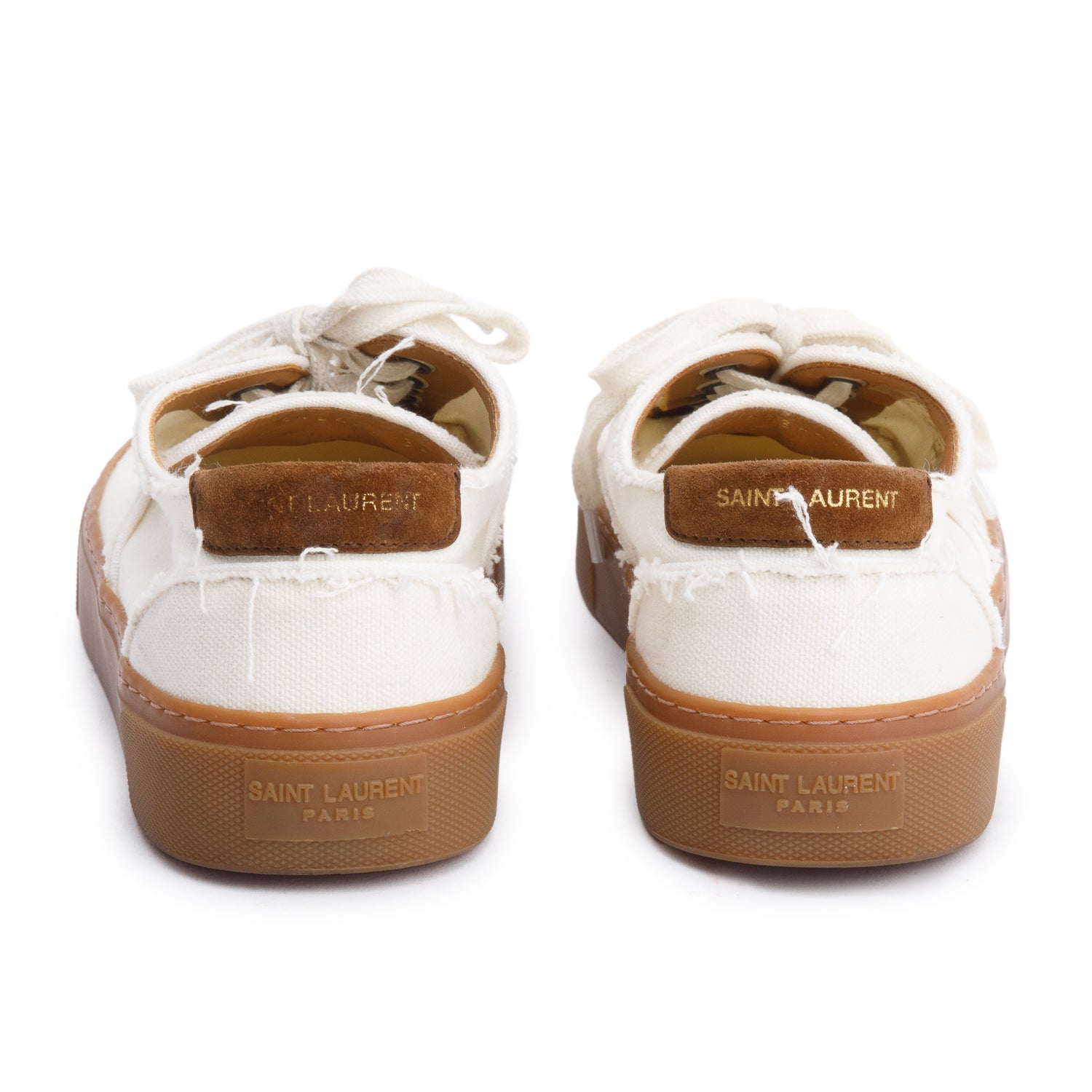 Saint Laurent White Distressed Venice Sneakers, Size 38 w/ Box