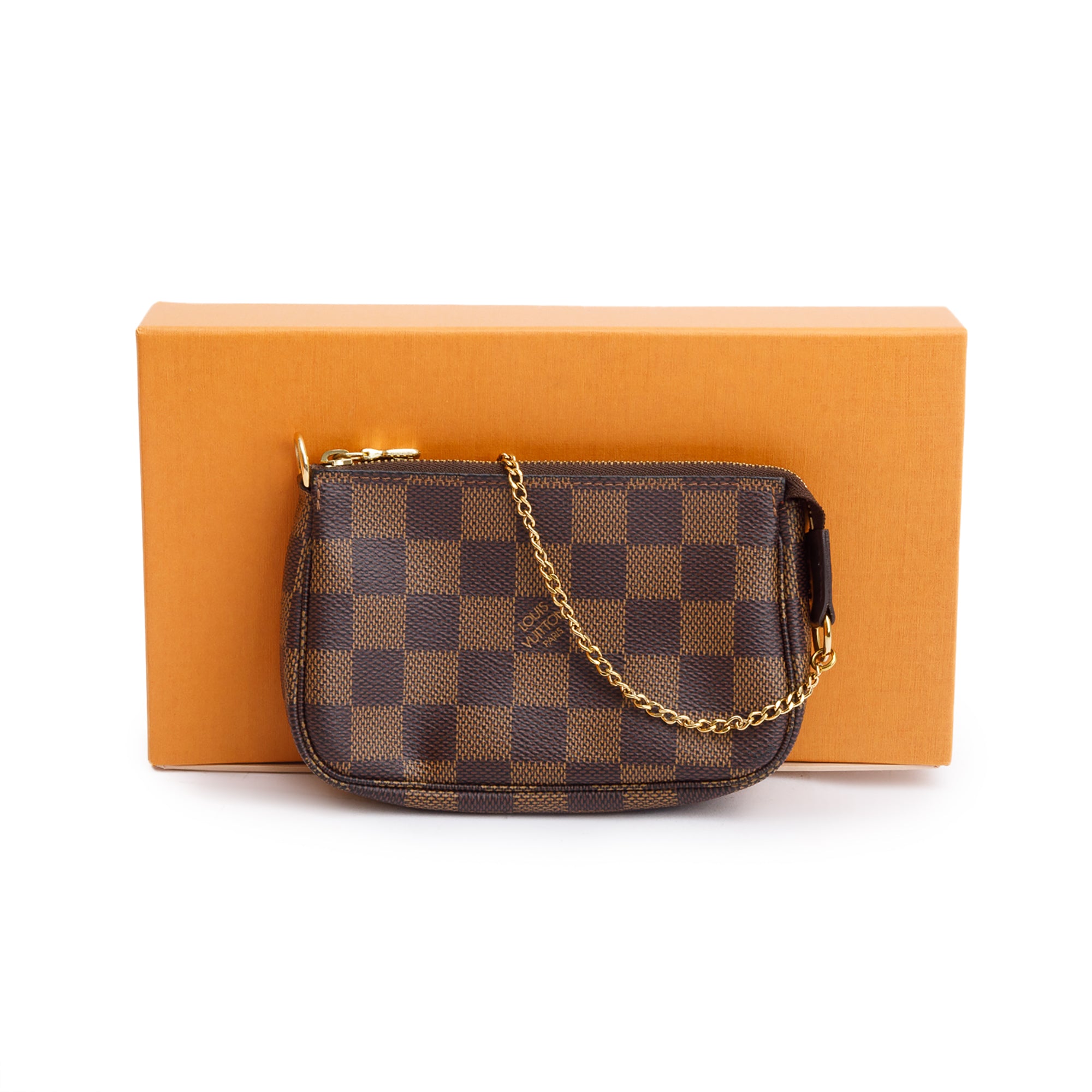 Louis Vuitton Damier Ebene Mini Pochette Accessories w/ Box