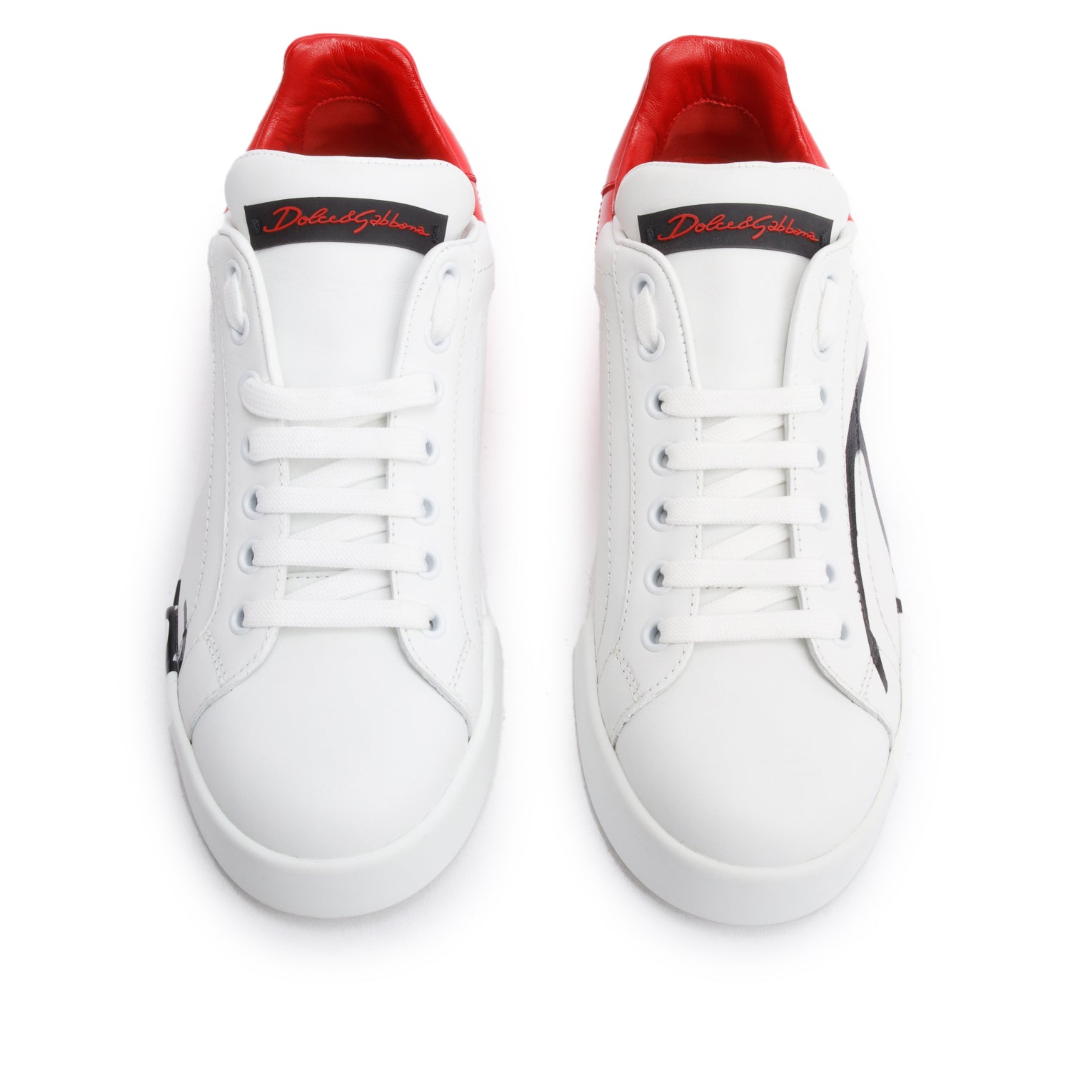Dolce & Gabbana White & Red Signature Portofino Sneaker, Size 38 w/ Box