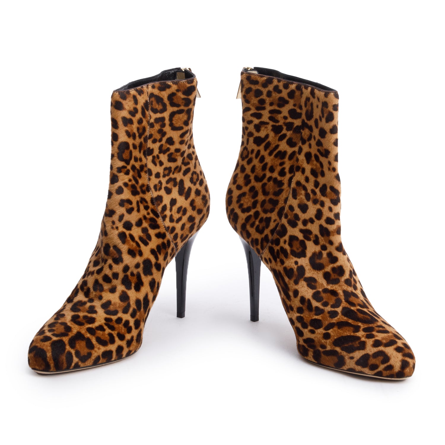 Jimmy Choo Brown Leopard Print Calf Hair Ankle Boots, Size 40 w/ Box