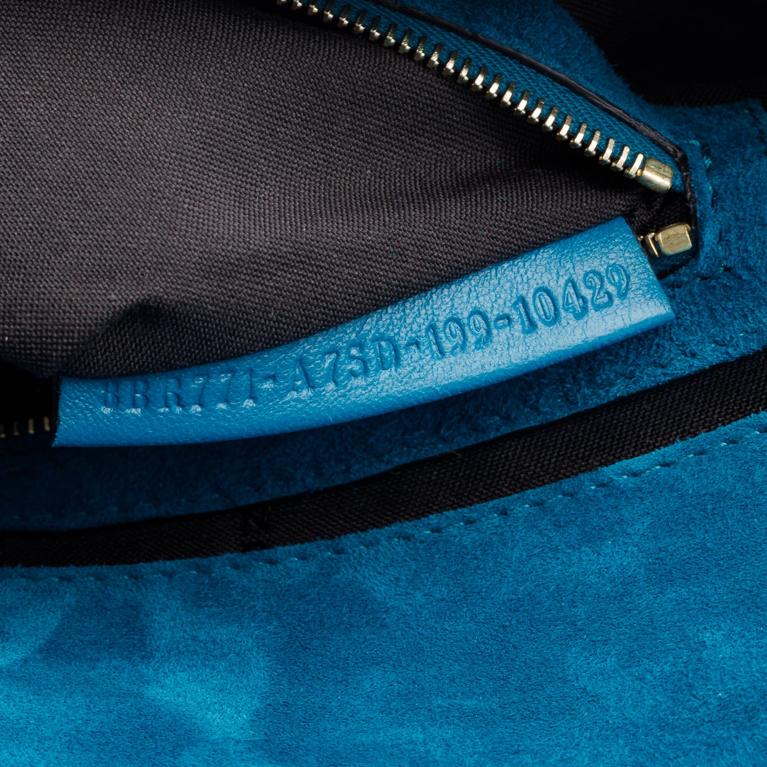 Fendi Blue Suede Large Baguette Shoulder Bag