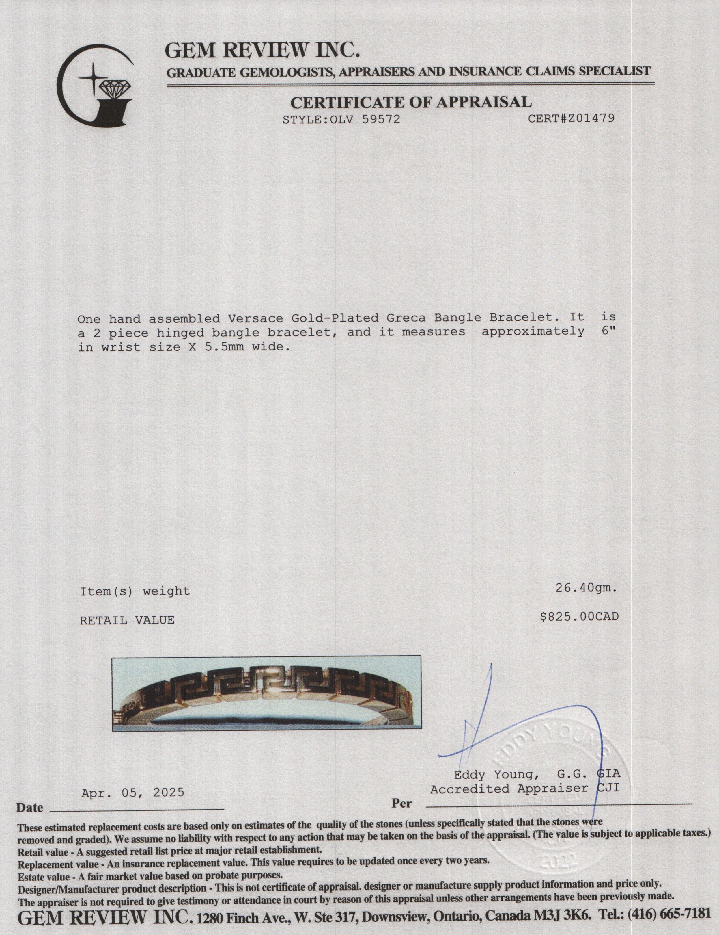 Versace Gold-Plated Greca Bangle Bracelet