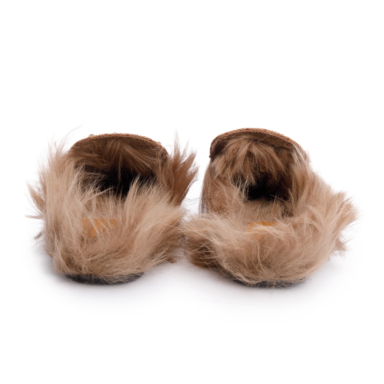 Gucci GG Canvas Fur Horsebit Princetown Mules, Size 36.5 w/ Box