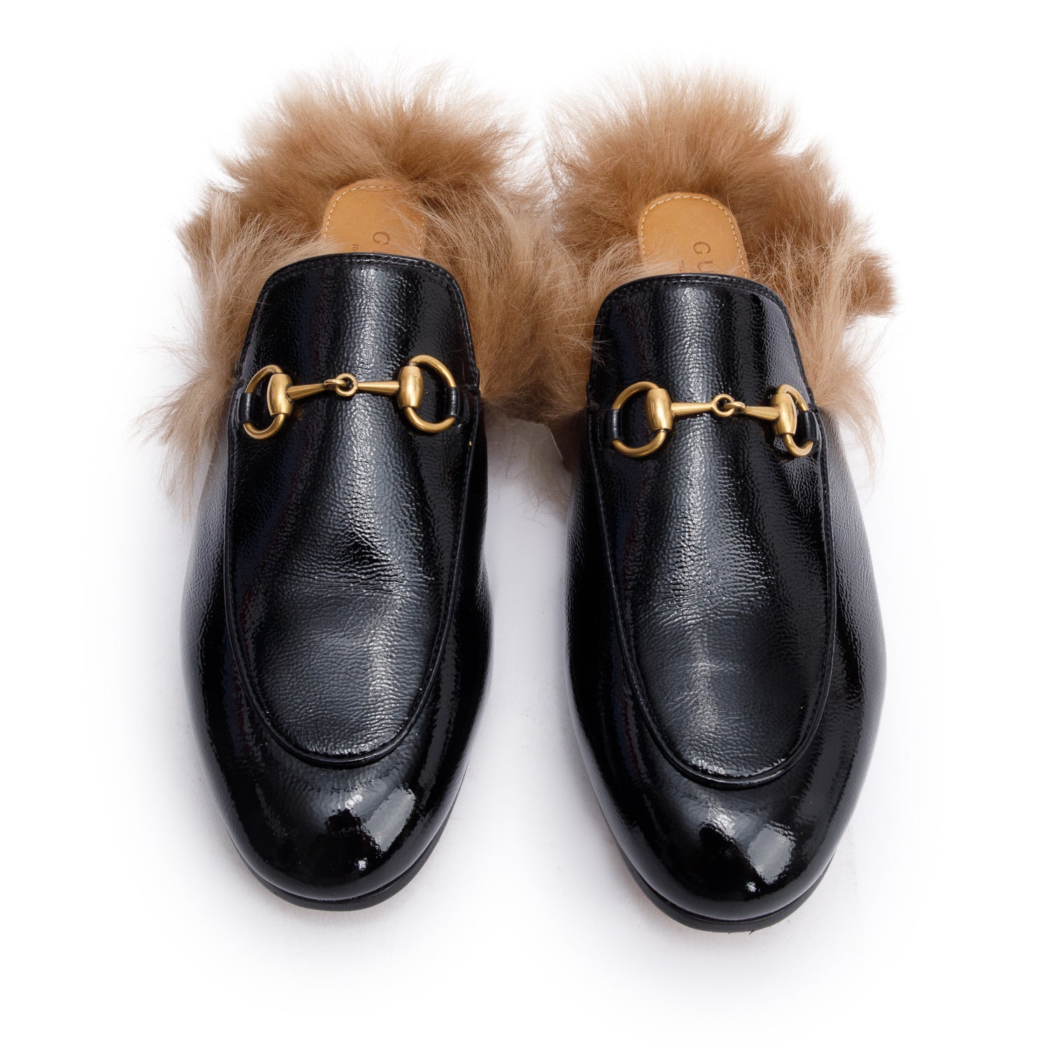 Gucci Black Shiny Leather 2015 Re-Edition Princetown Mules, Size 36.5 w/ Box