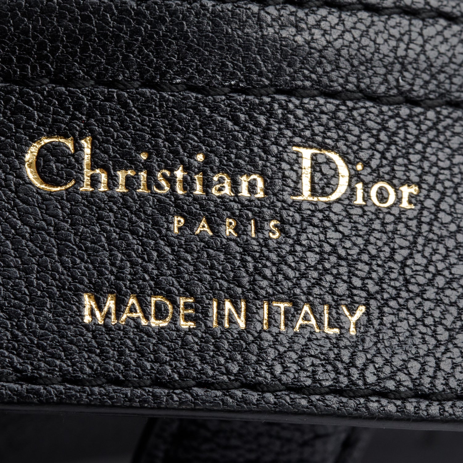 Christian Dior Black Grained Calfskin Leather Saddle Bag w/ Authenticity Card