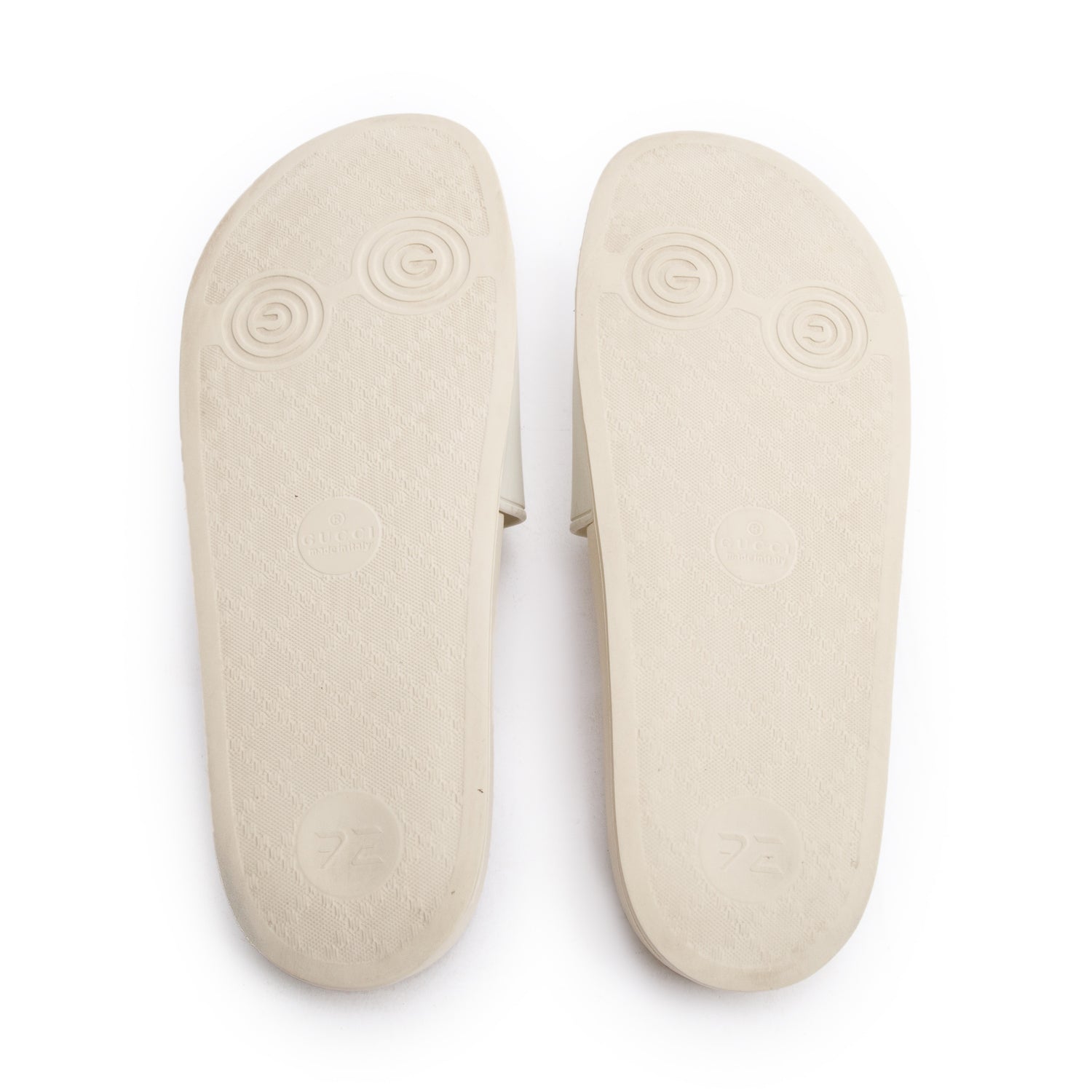 Gucci White Rubber Interlocking G Logo Slides , Size 11 w/ Box