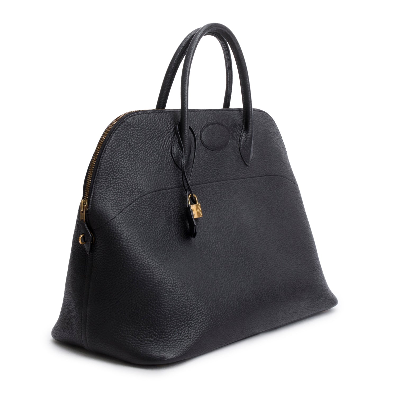 Hermes Noir Clemence Leather Bolide 45