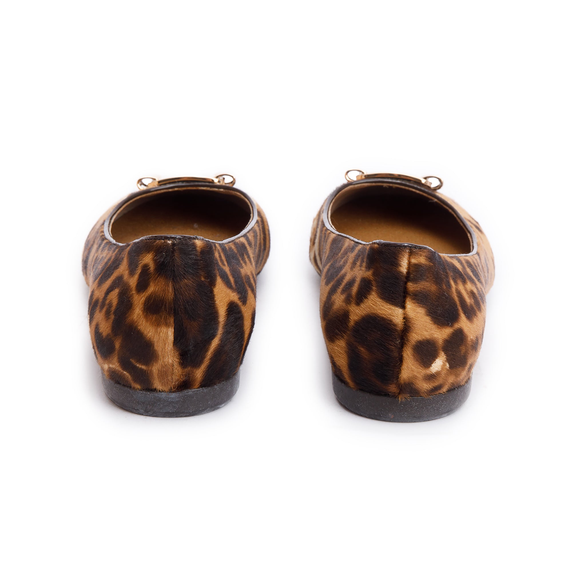 Salvatore Ferragamo Brown Loepard Print Pony Hair Vara Bow Flats, Size 9 w/ Box
