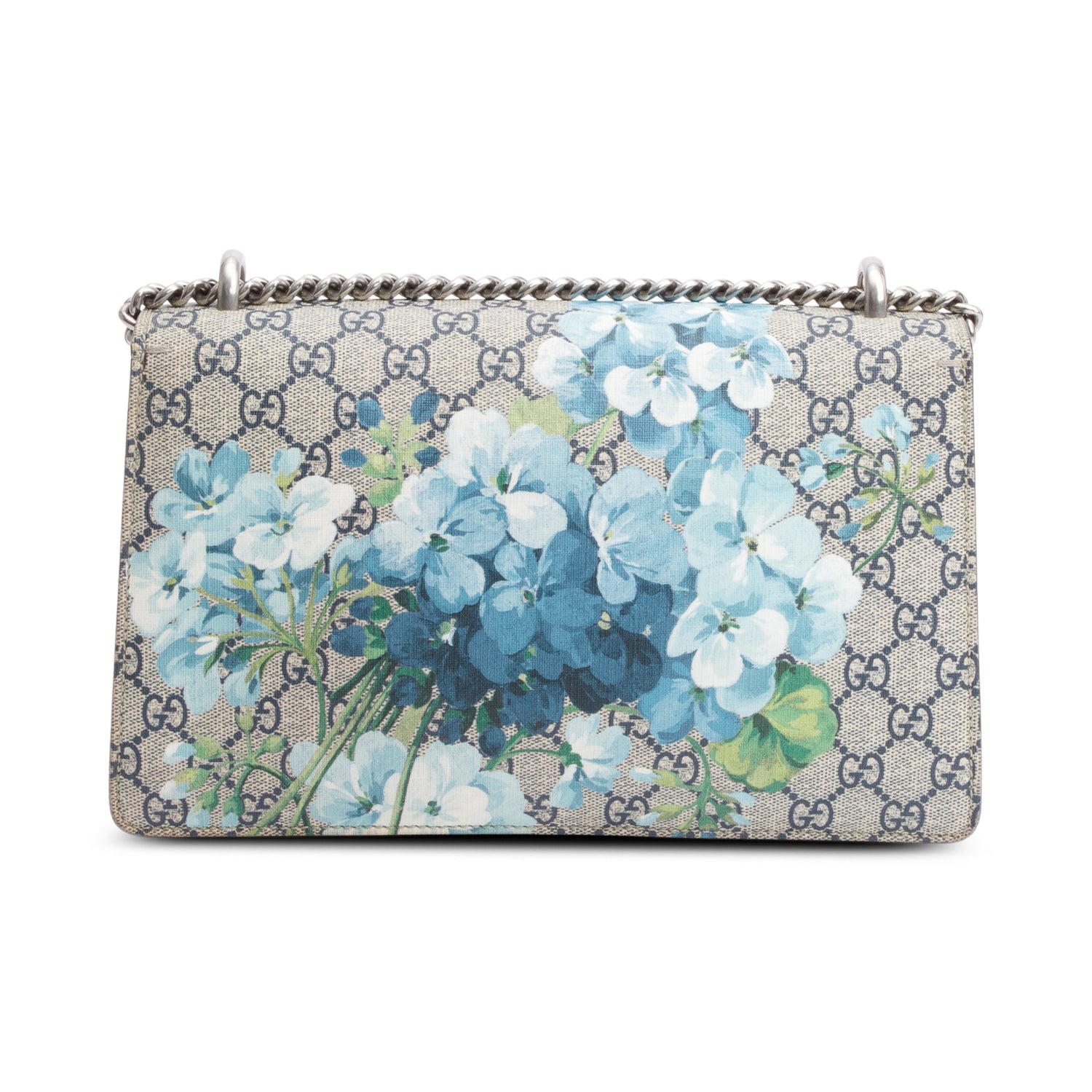 Gucci GG Supreme Blue Suede Blooms Small Dionysus Shoulder Bag