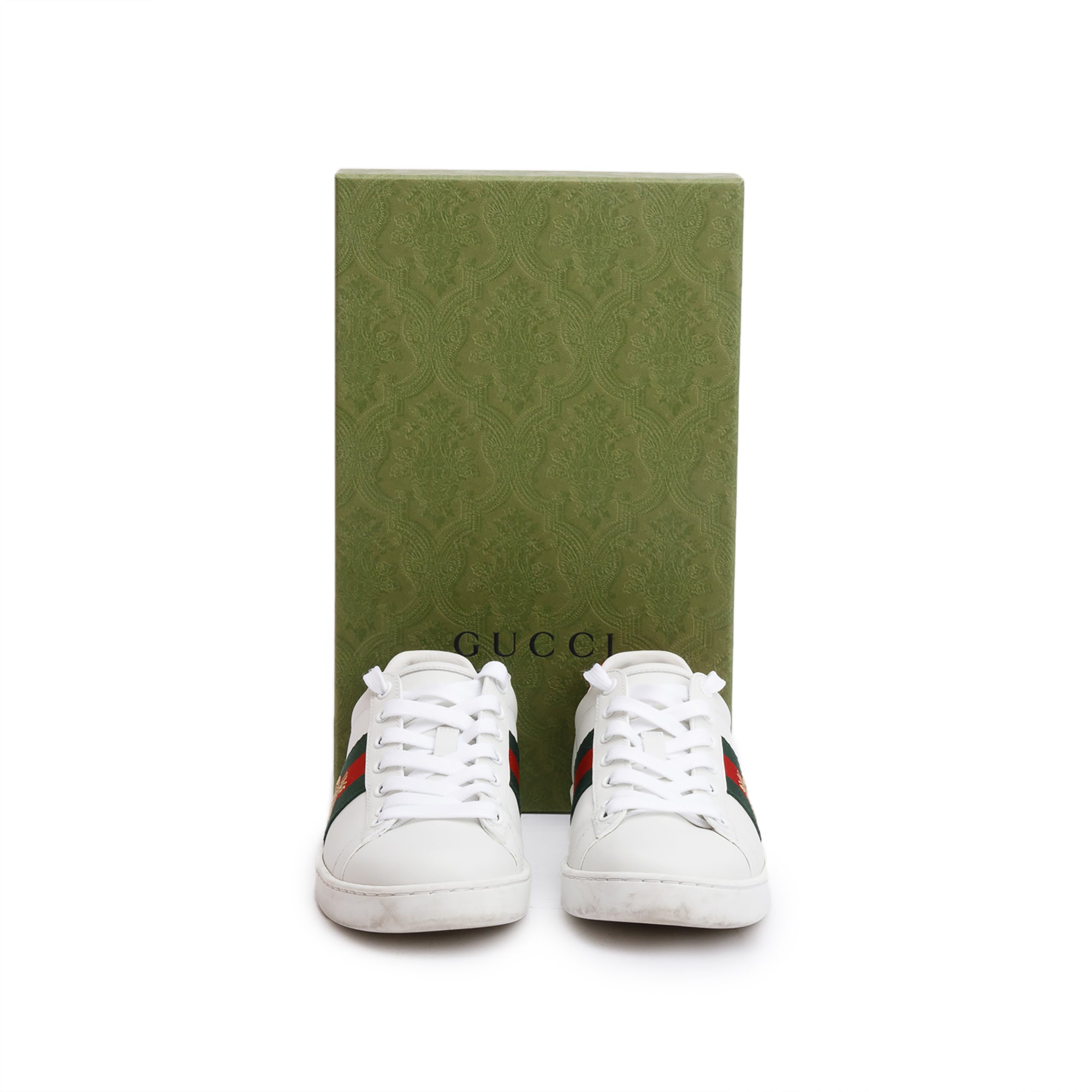 Gucci White Leather Web Women's Ace Sneakers, Size 36.5 w/ Box