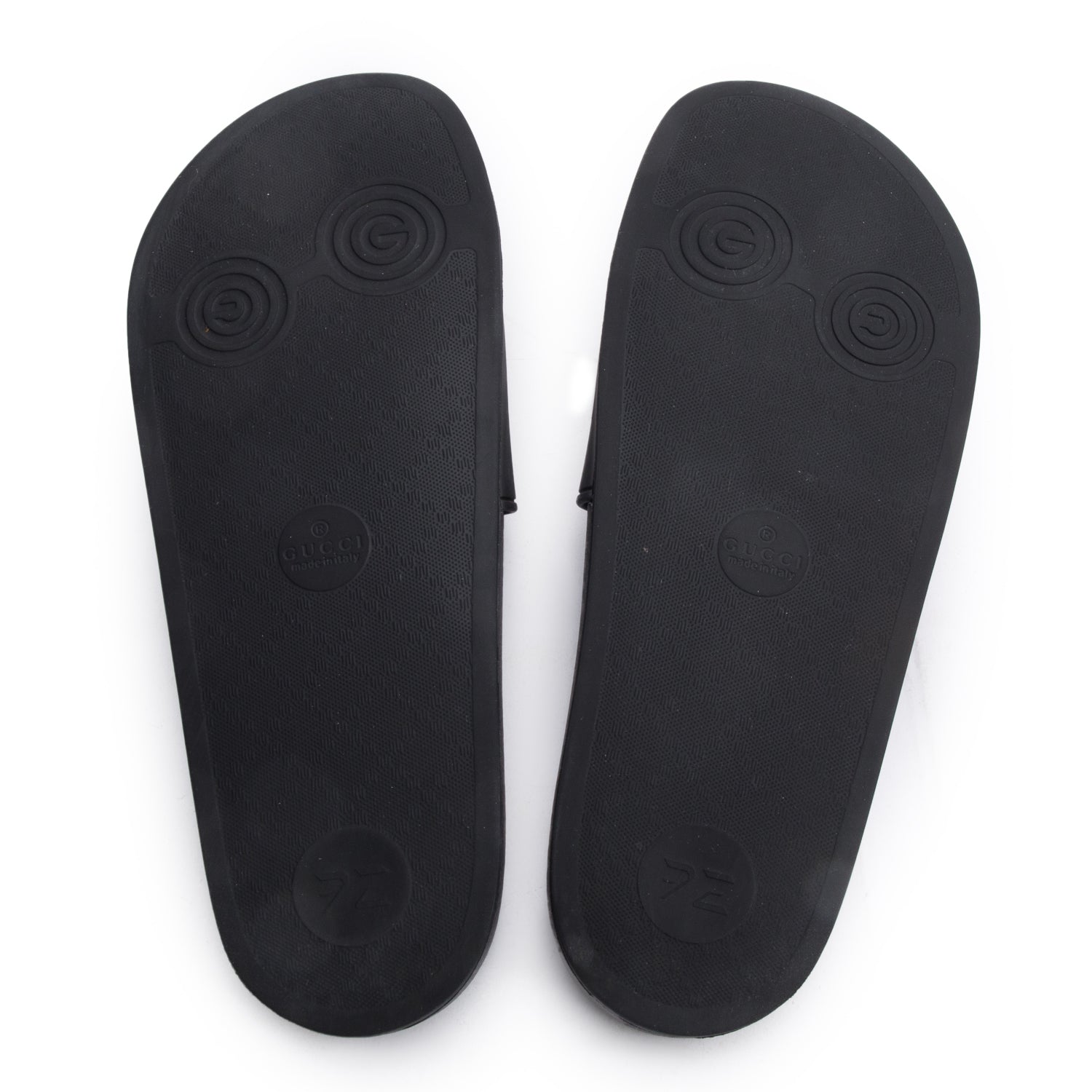 Gucci Black Rubber Interlocking G Logo Slides , Size 11 w/ Box