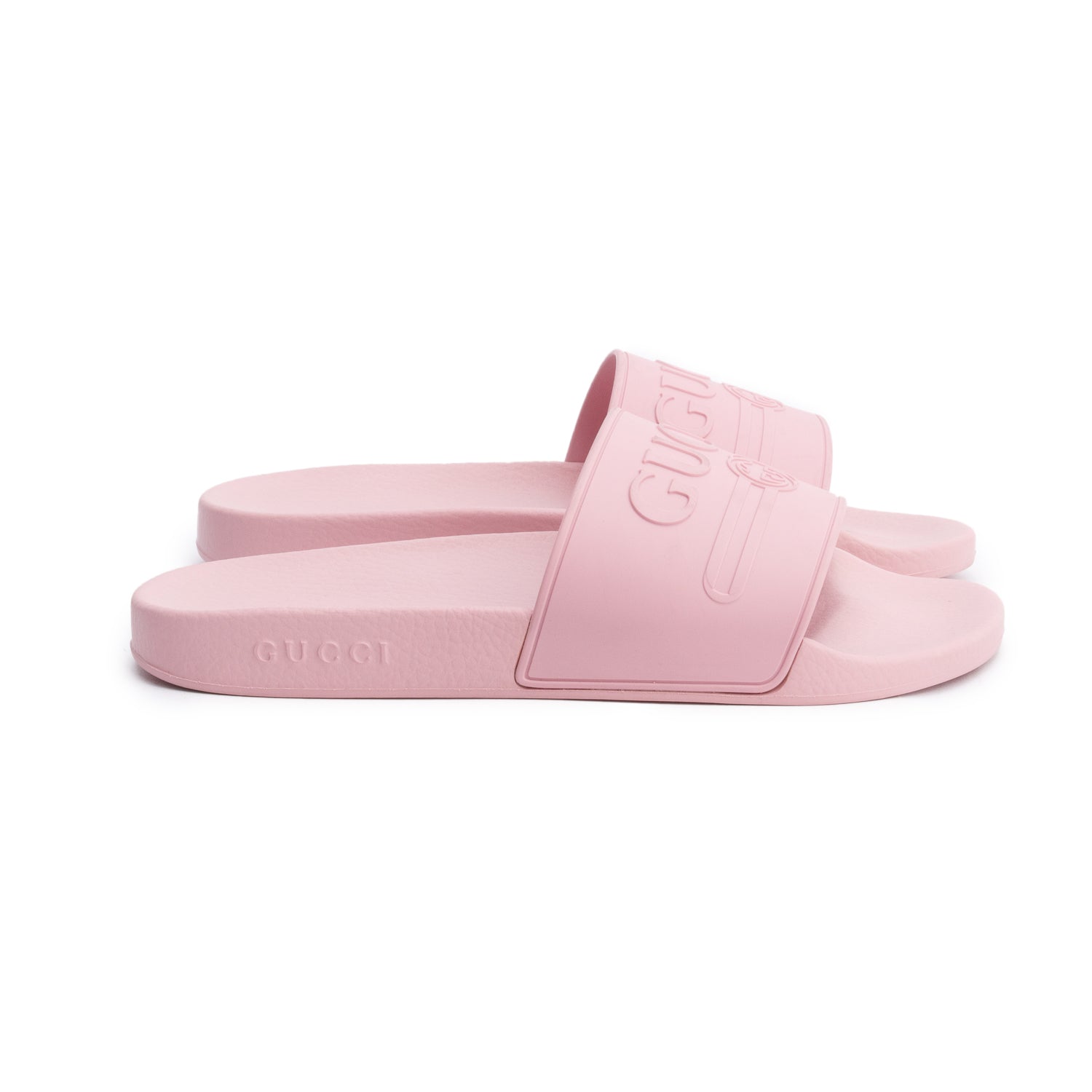 Gucci Pink Rubber Interlocking G Logo Slides , Size 11 w/ Box