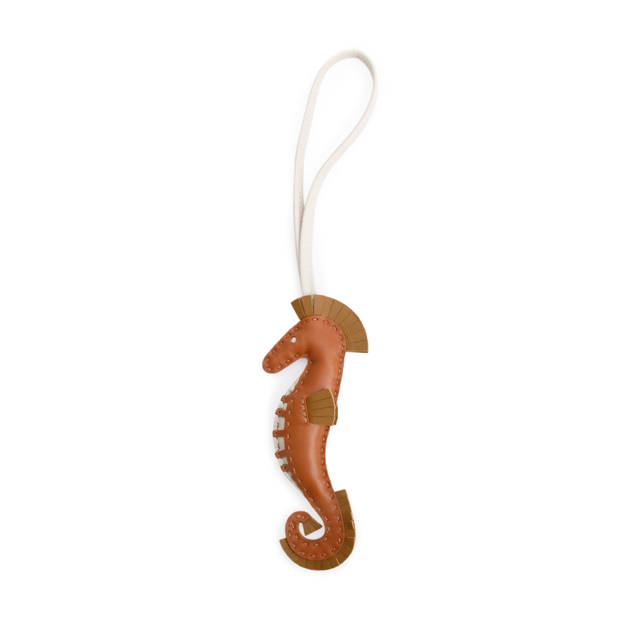 Hermes 2023 Gold Kraft Craie Milo Seahorse Bag Charm w/ Box