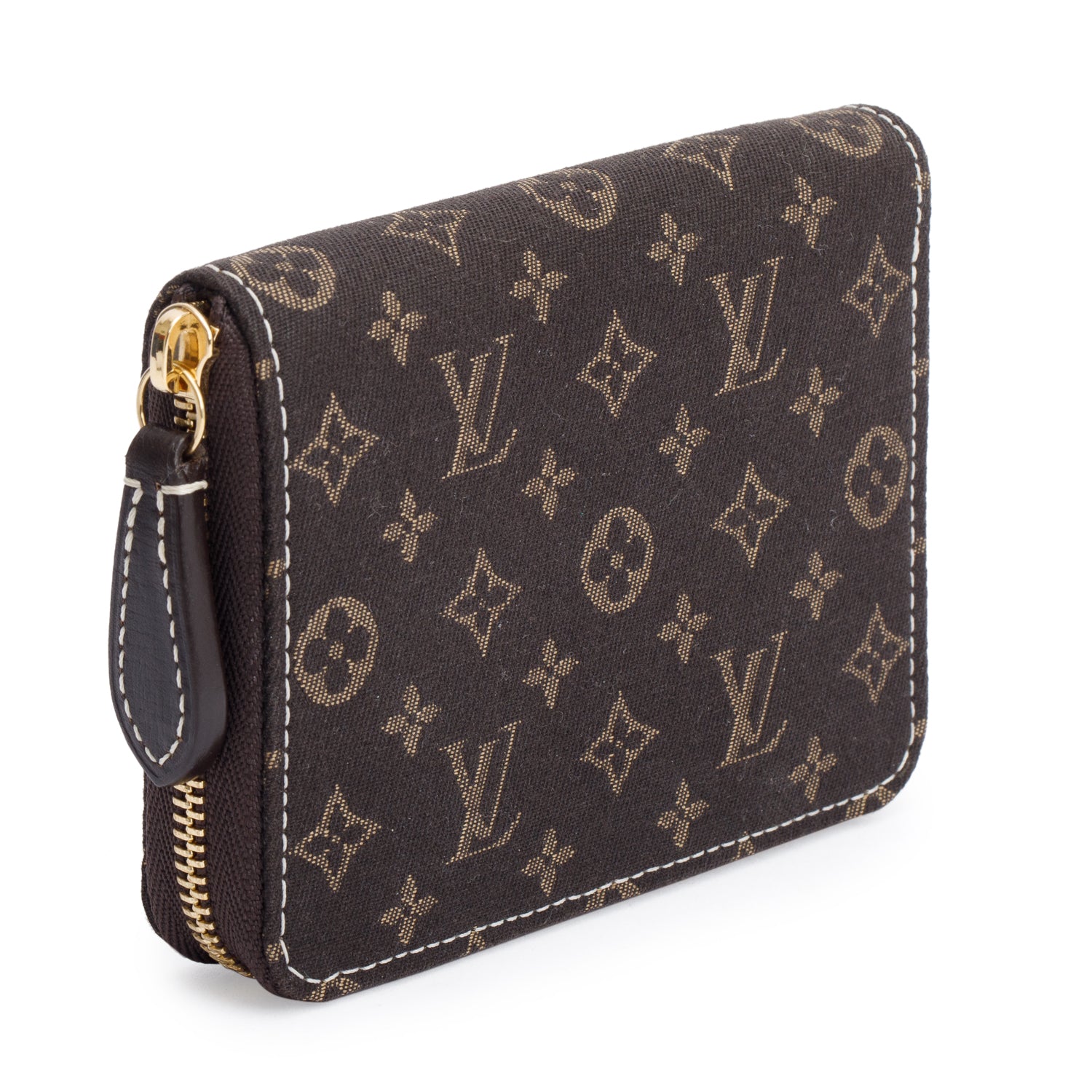 Louis Vuitton Brown Monogram Mini Lin Zippy Coin Purse w/ Box