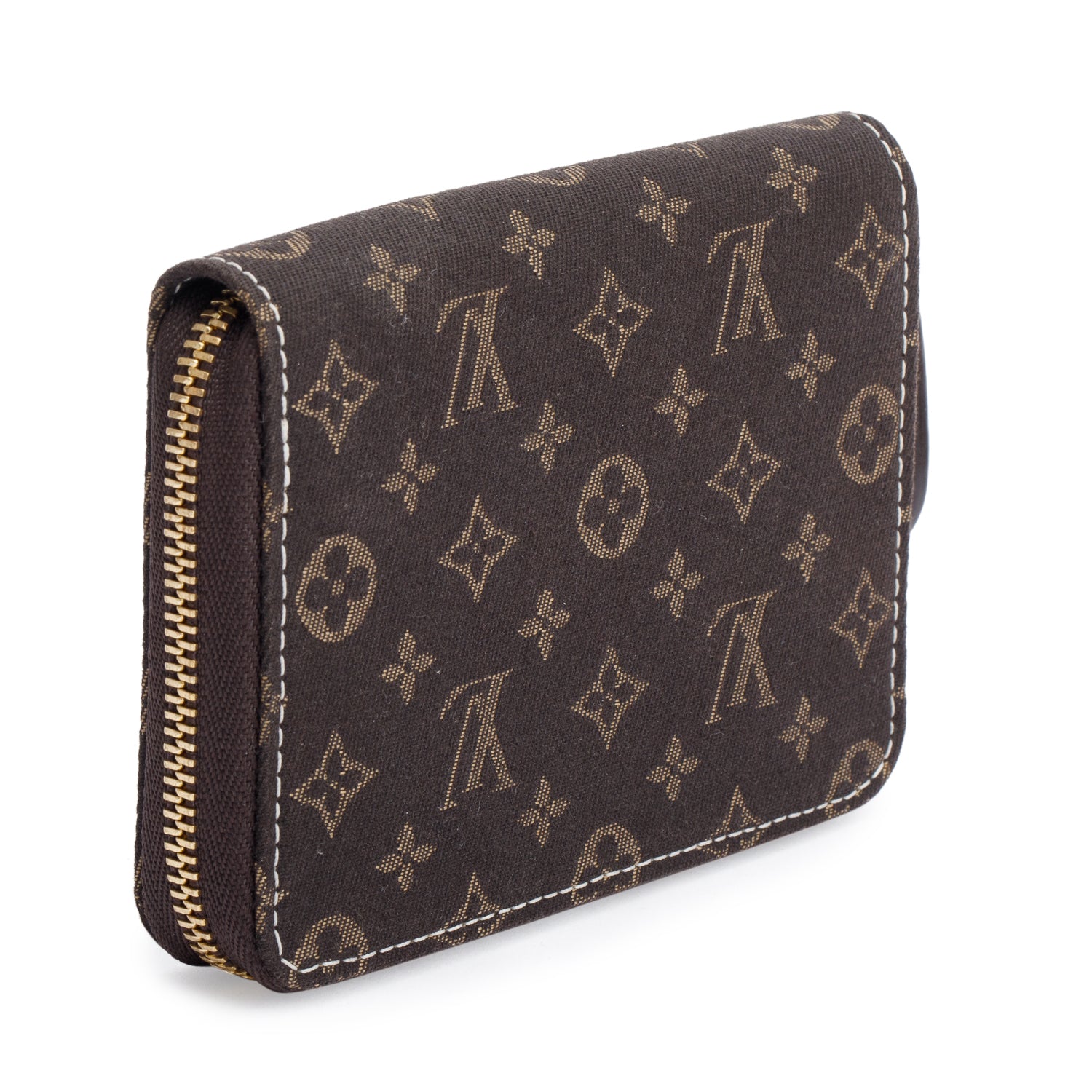 Louis Vuitton Brown Monogram Mini Lin Zippy Coin Purse w/ Box