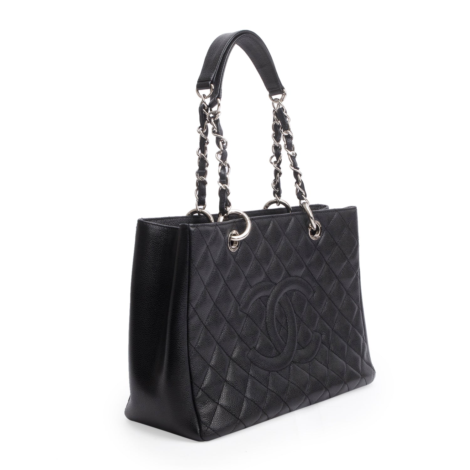 Chanel Black Caviar Leather Grand Shopping Tote (GST) w/ Authenticity Card