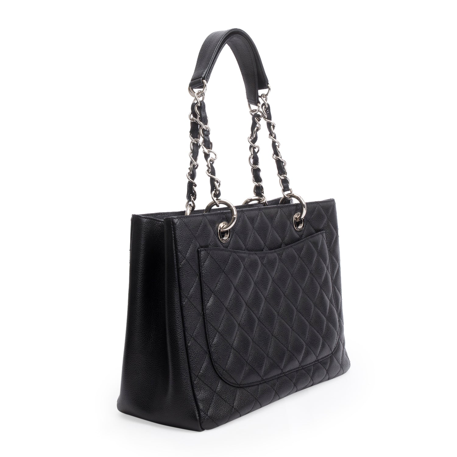 Chanel Black Caviar Leather Grand Shopping Tote (GST) w/ Authenticity Card