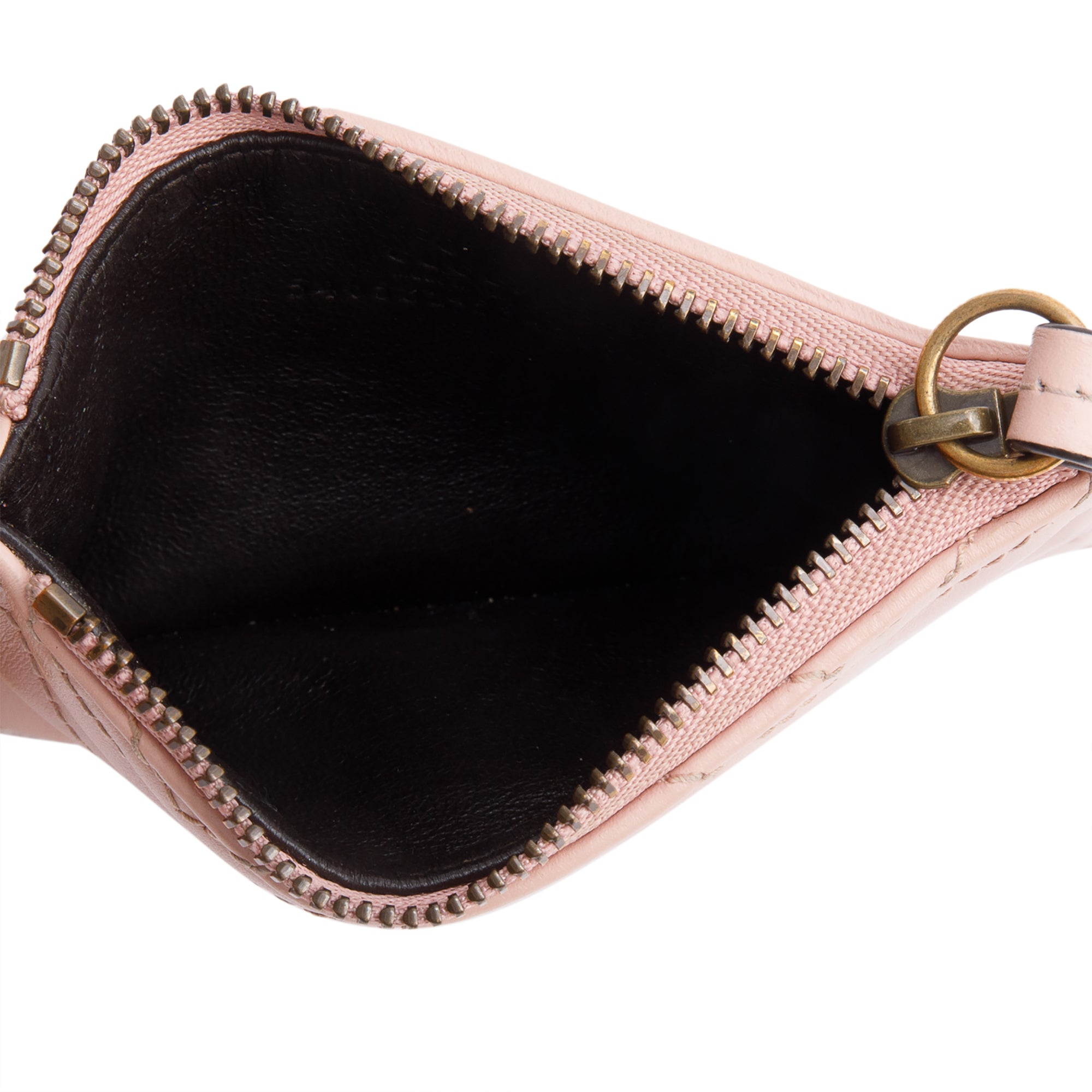 Gucci Pink Calfskin Leather GG Marmont Coin Case Card Holder Wristlet w/ Box