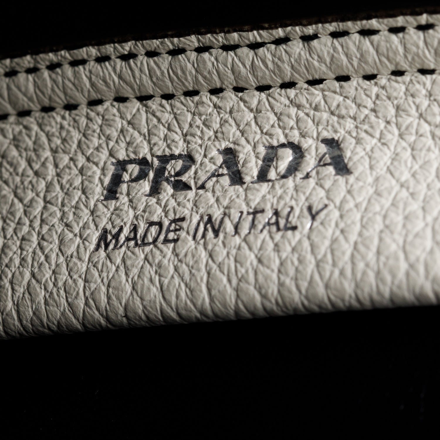 Prada White Vitello Daino Leather Medium Dynamique Tote