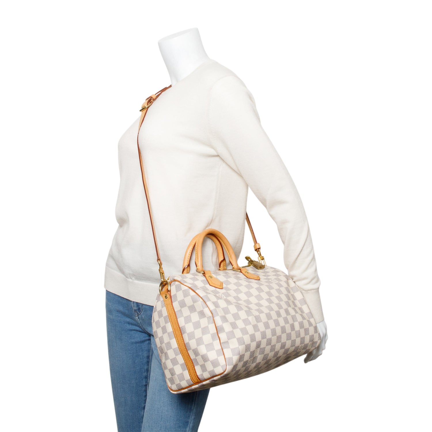 Louis Vuitton Damier Azur Speedy Bandouliere 30 w/ Strap