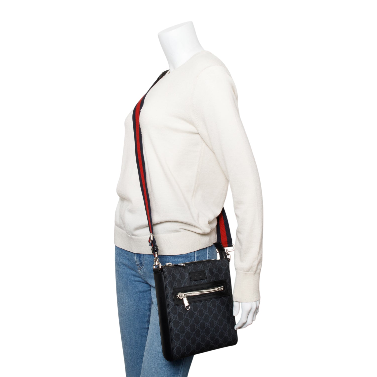 Gucci Black GG Supreme Small Messenger Bag