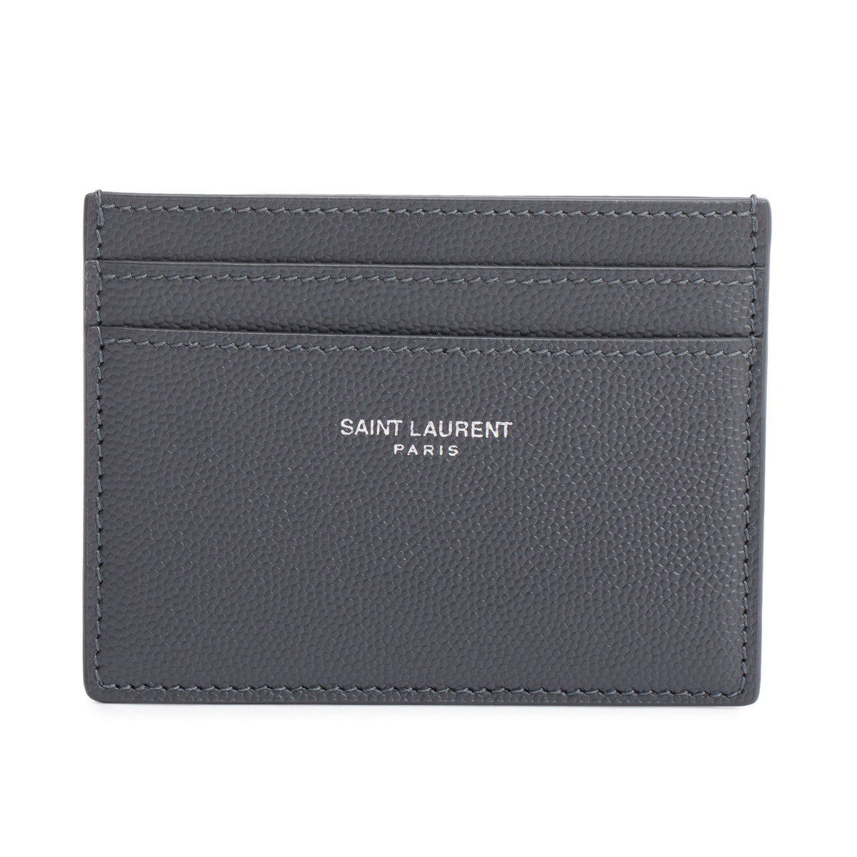 Saint Laurent 2022 Grey Grain de Poudre Leather Paris Credit Card