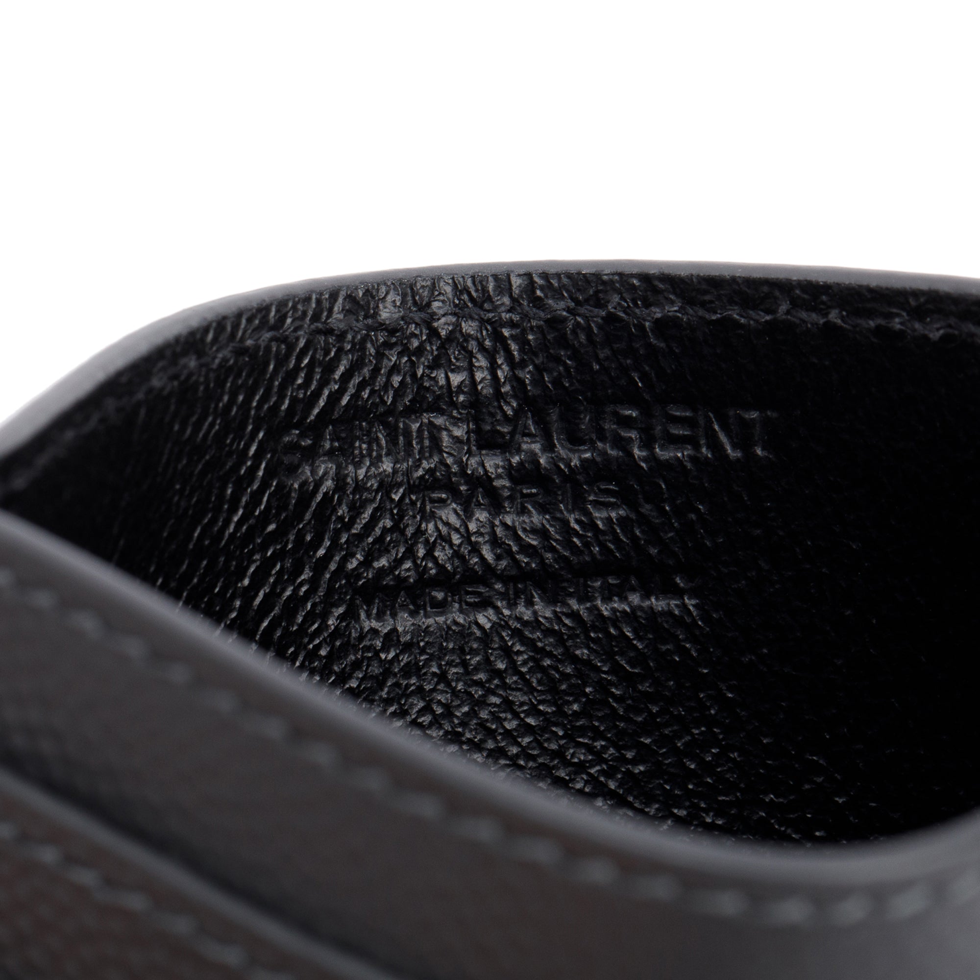 Saint Laurent 2022 Grey Grain de Poudre Leather Paris Credit Card Case w/ Box