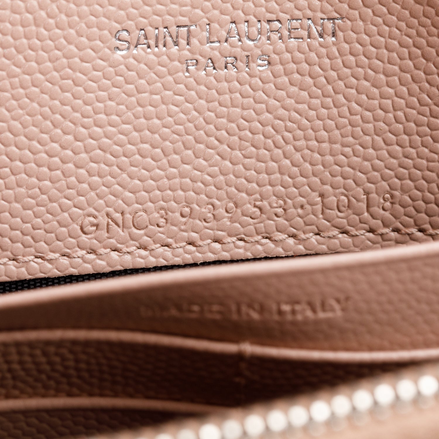 Saint Laurent Pink Cassandre Matelasse Envelope Chain Wallet