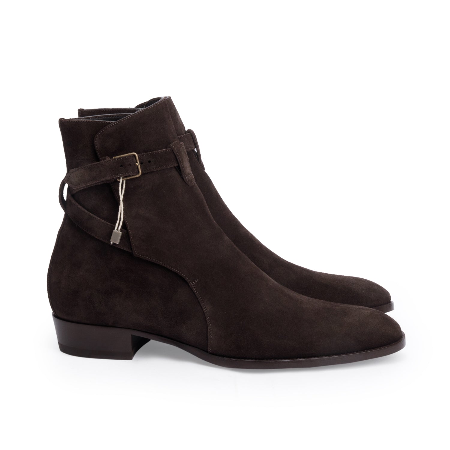 Saint Laurent Brown Suede Wyatt 30 Jodhpur Ankle Boots, Size 44 w/ Box