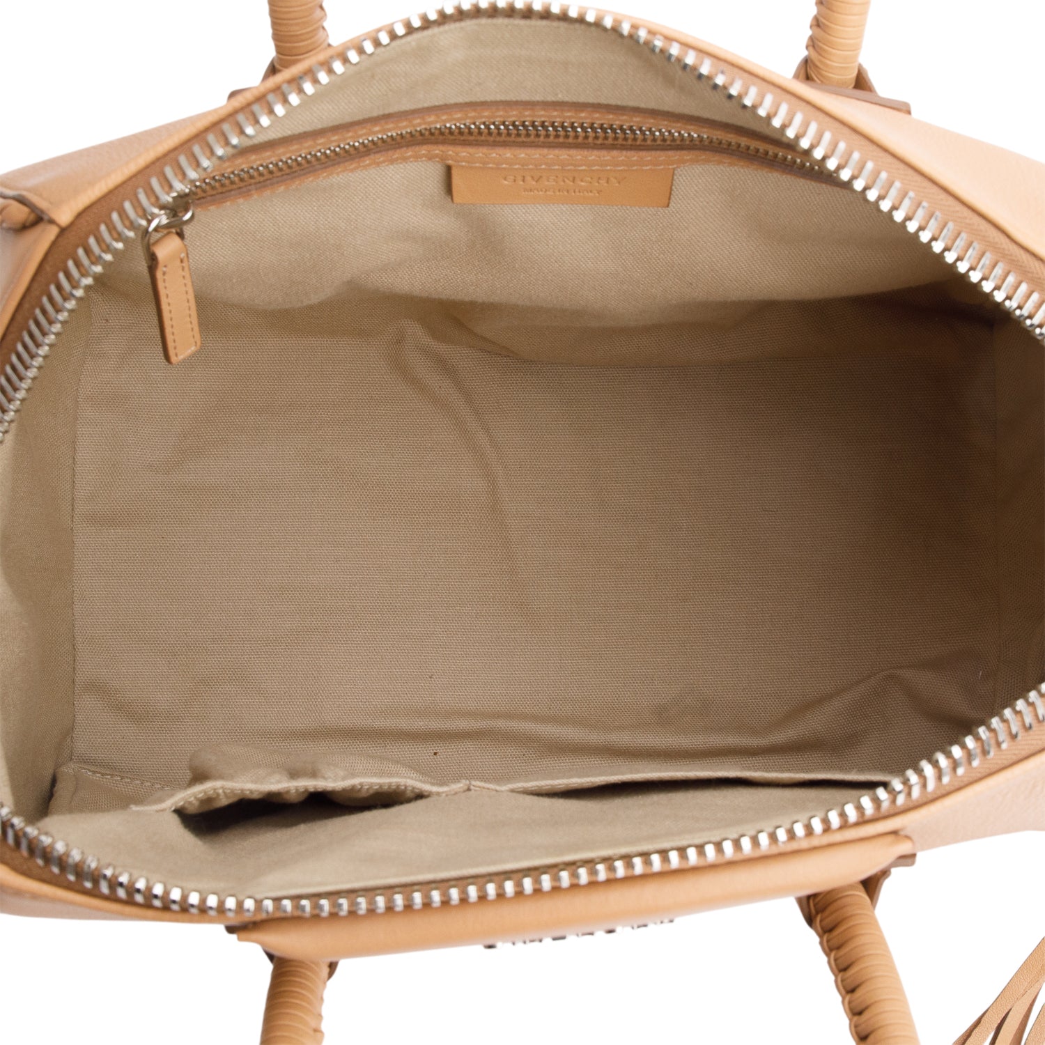 Givenchy Beige Calfskin Leather Braided Tassel Medium Antigona Satchel