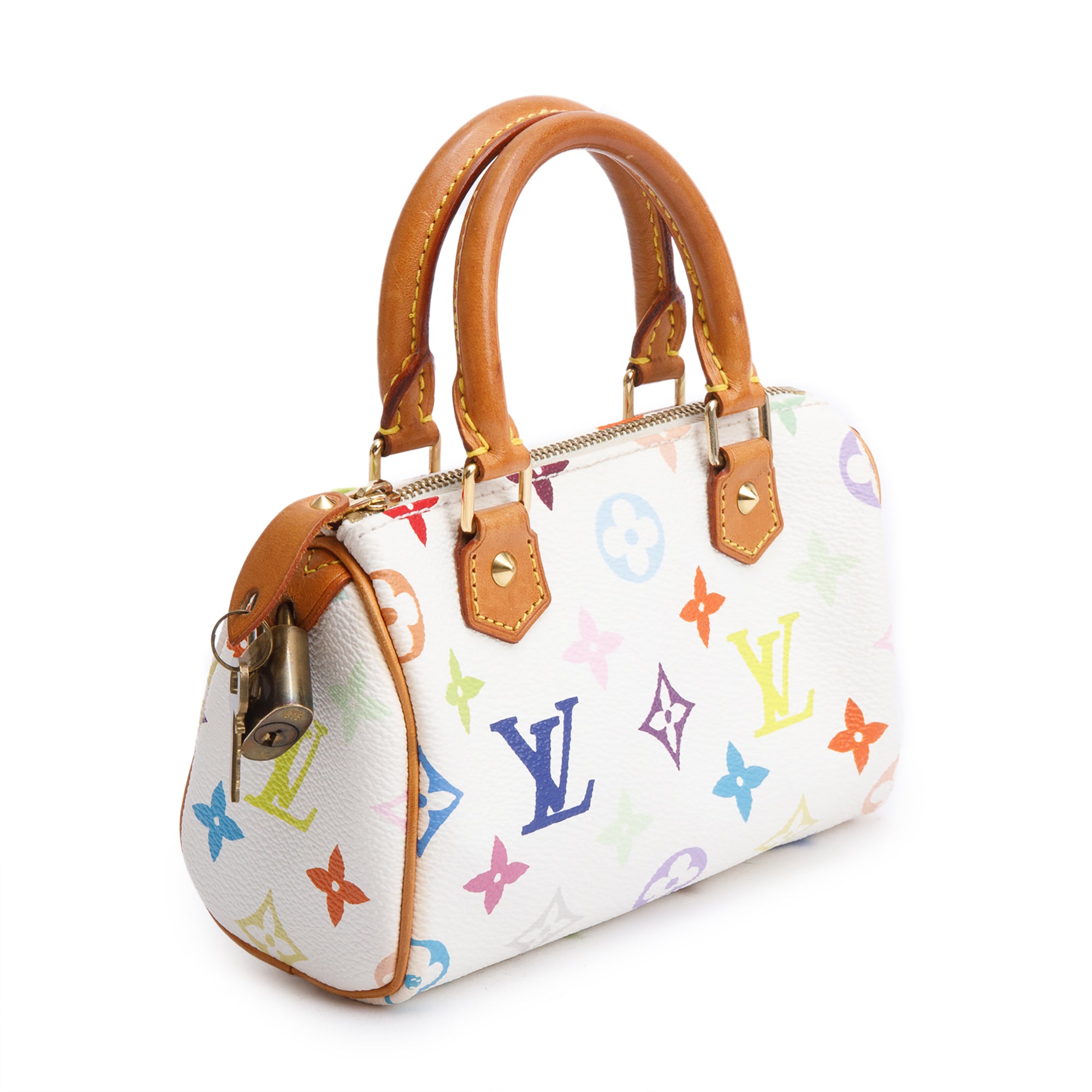 Louis Vuitton White Multicolore Mini HL Speedy w/ Box