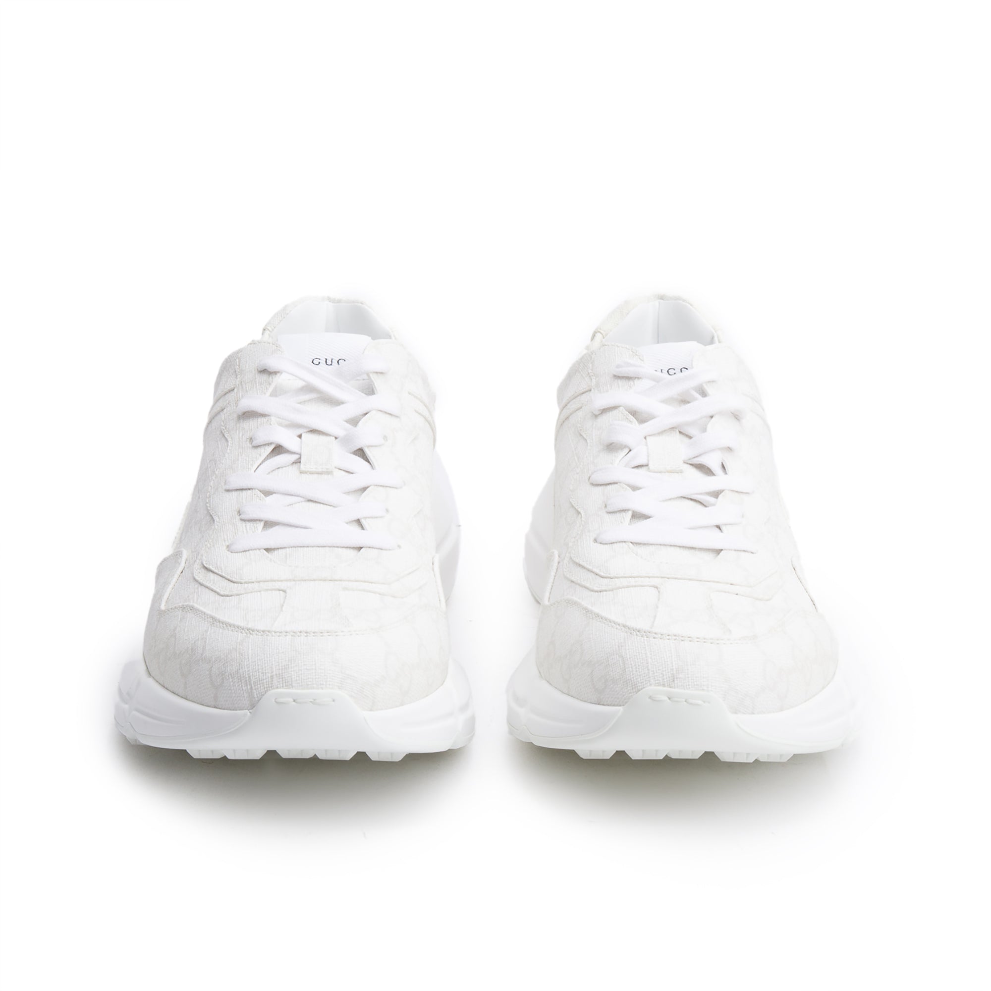 Gucci White GG Supreme Rhyton Sneakers, Size 11.5 w/ Box