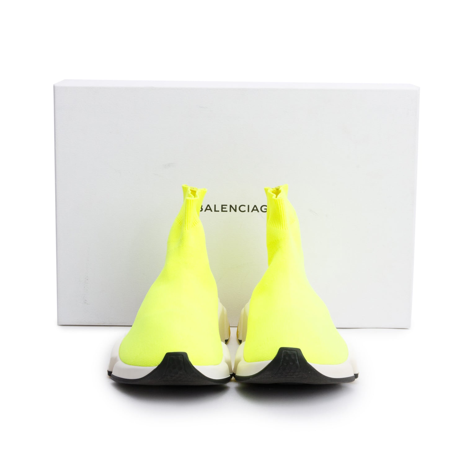 Balenciaga Neon Green Knit Speed LT Trainer Sock Sneaker, Size 8 w/ Box